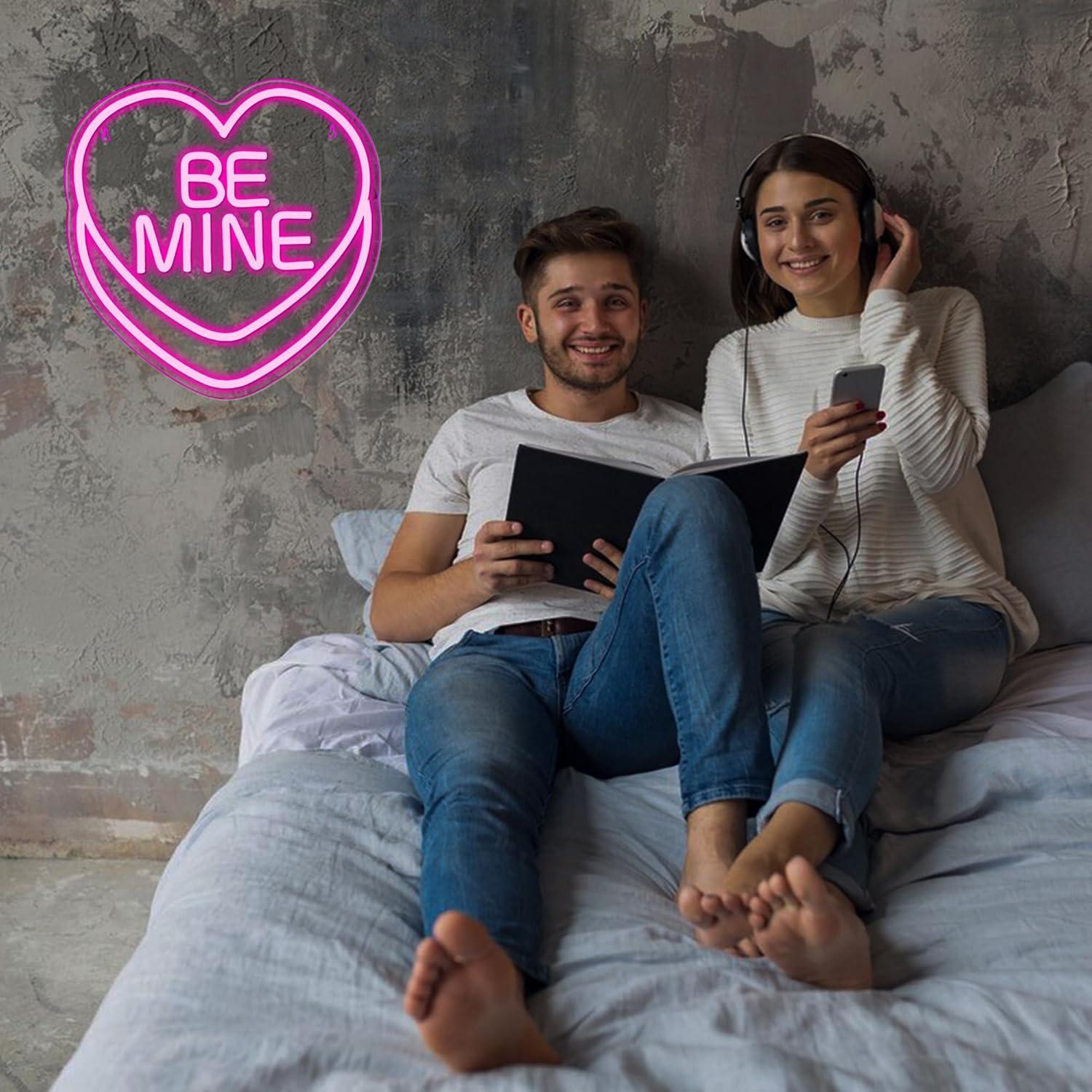 Letrero de Neón Corazón 'Se Mine' 30x30 cm LED Manimo