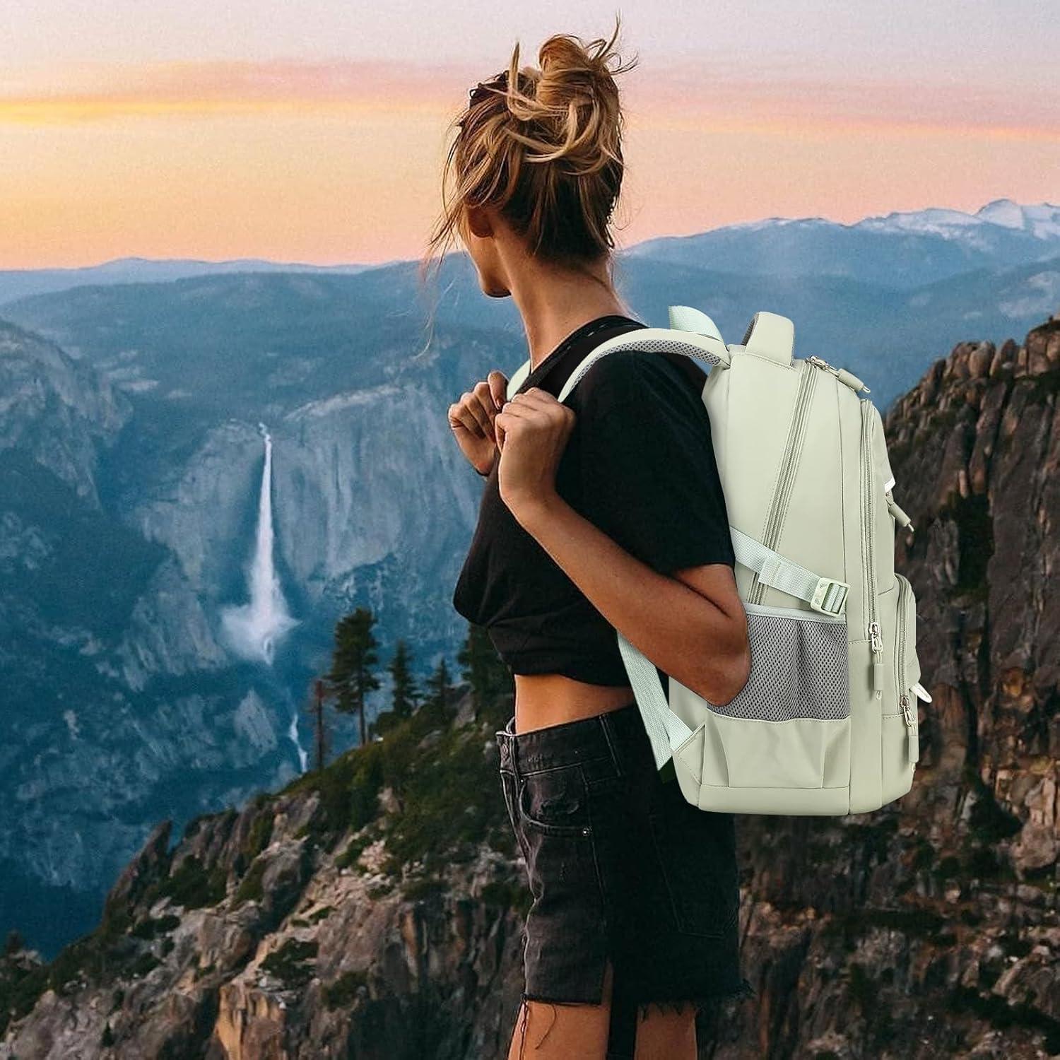 Mochila Escolar CAMTOP Verde Salvia 3 en 1 con Almuerzo y Estuche