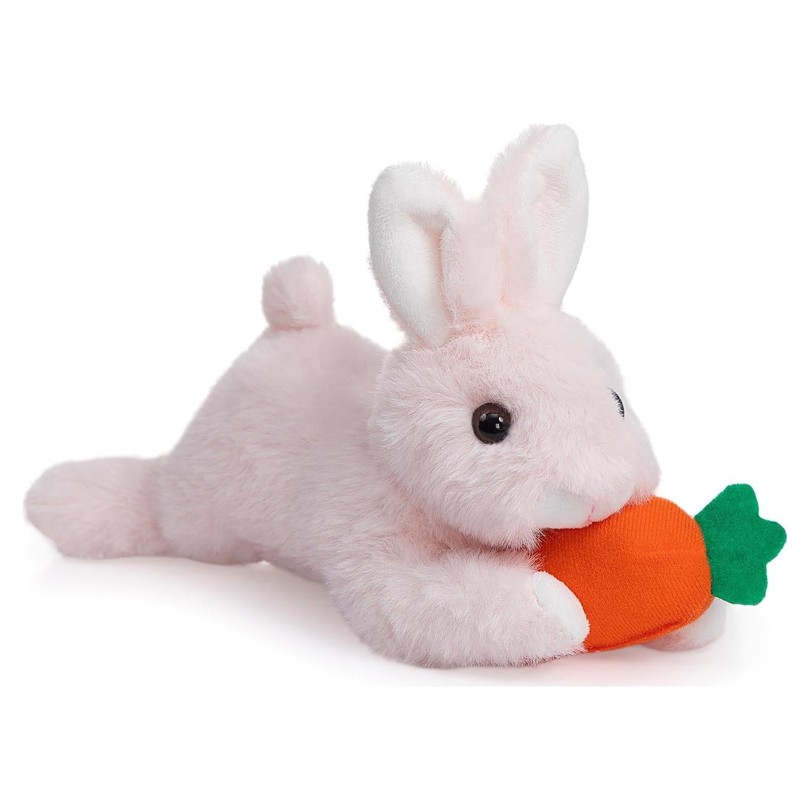 Conejo de Peluche Rosa HollyHOME 25.4 cm con Zanahoria