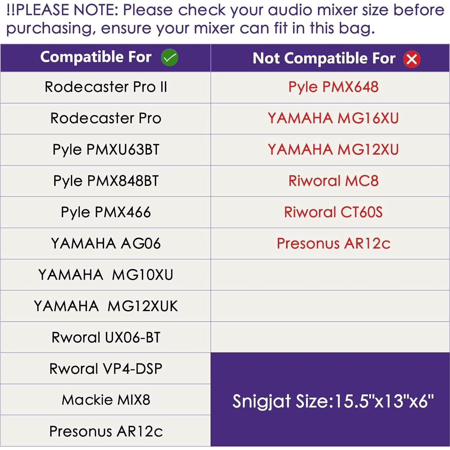 Estuche para Mezclador de Audio SNIGJAT 39.37x33.02cm Negro