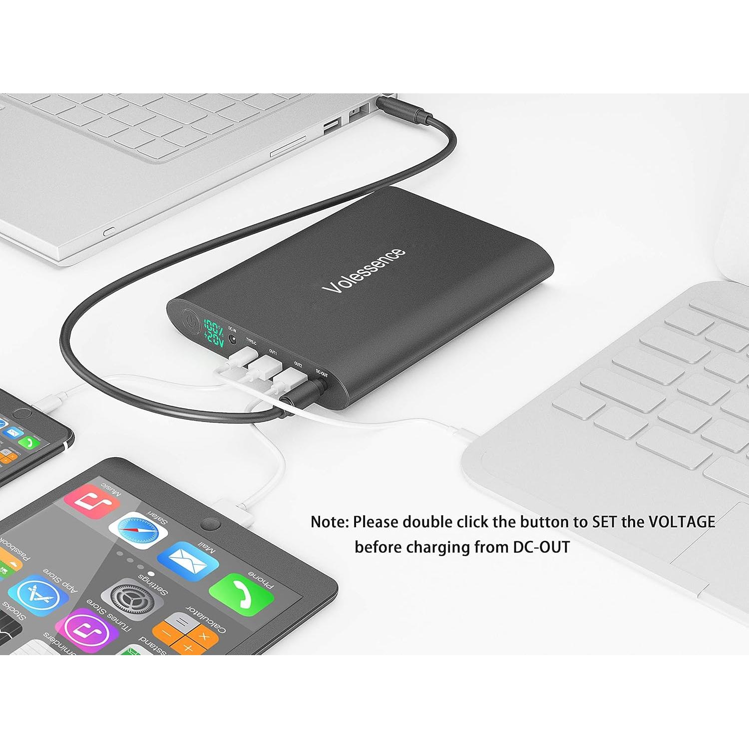 Banco de Energía 50000mAh Volessence para Laptop Carga Rápida