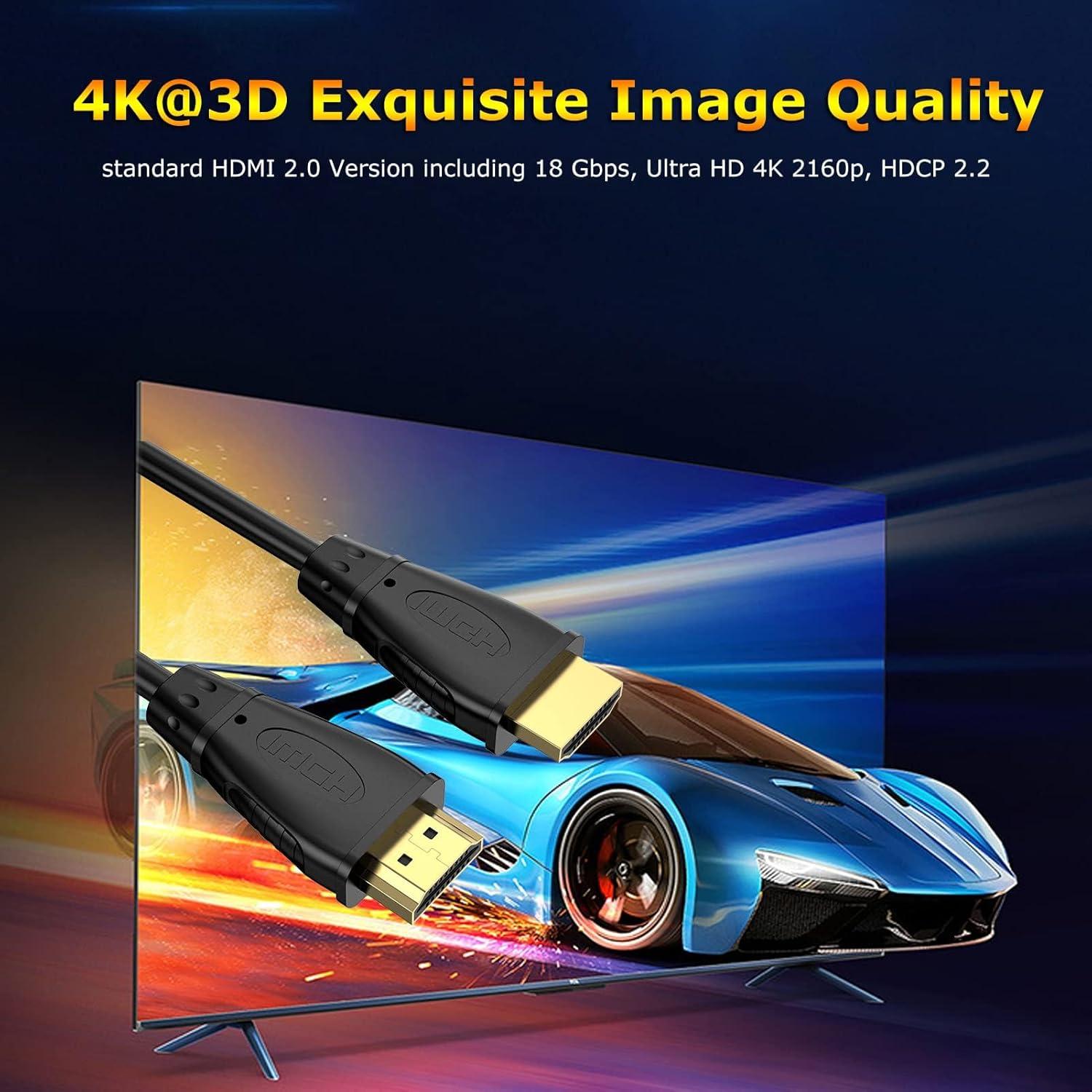 Cable HDMI 2.0 4K Corto 30.48 cm MOSIMLI - Paquete de 2