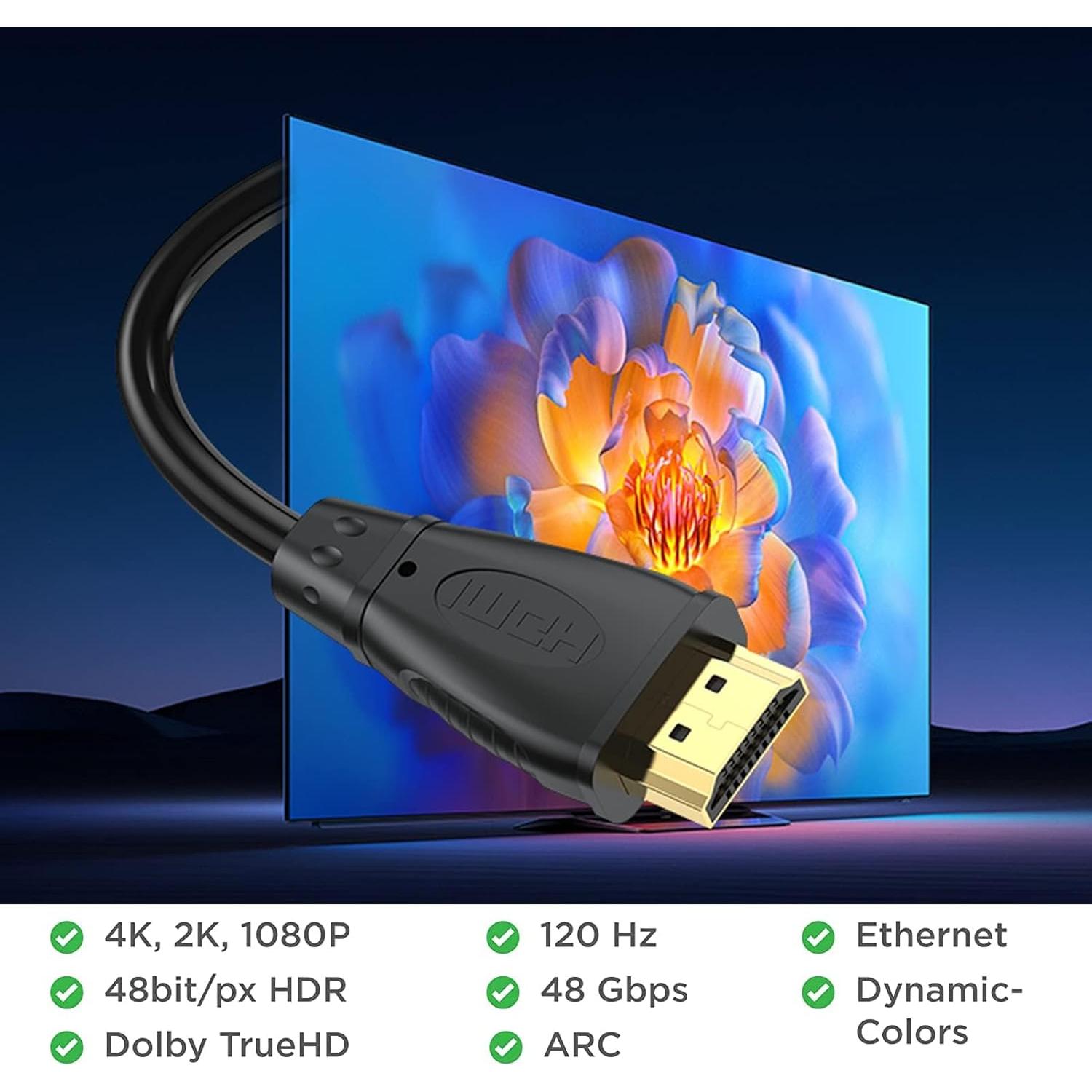 Cable HDMI 2.0 4K Corto 30.48 cm MOSIMLI - Paquete de 2