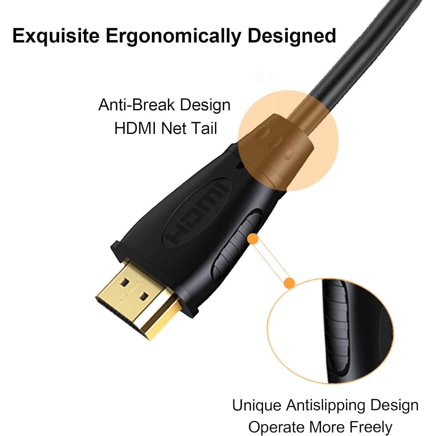 Cable HDMI 2.0 4K Corto 30.48 cm MOSIMLI - Paquete de 2