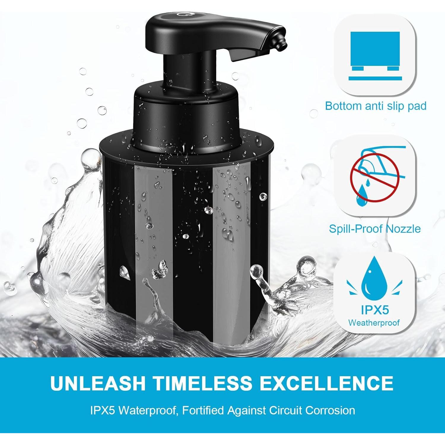 Dispensador Automático de Jabón Espumoso RRSilvia 325ml Negro