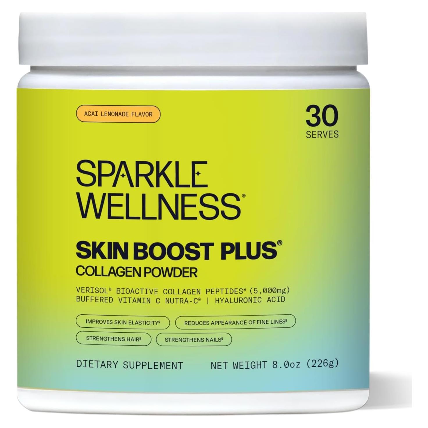 Sparkle Wellness Colágeno Hidrolizado VERISOL 30 Porciones Limonada