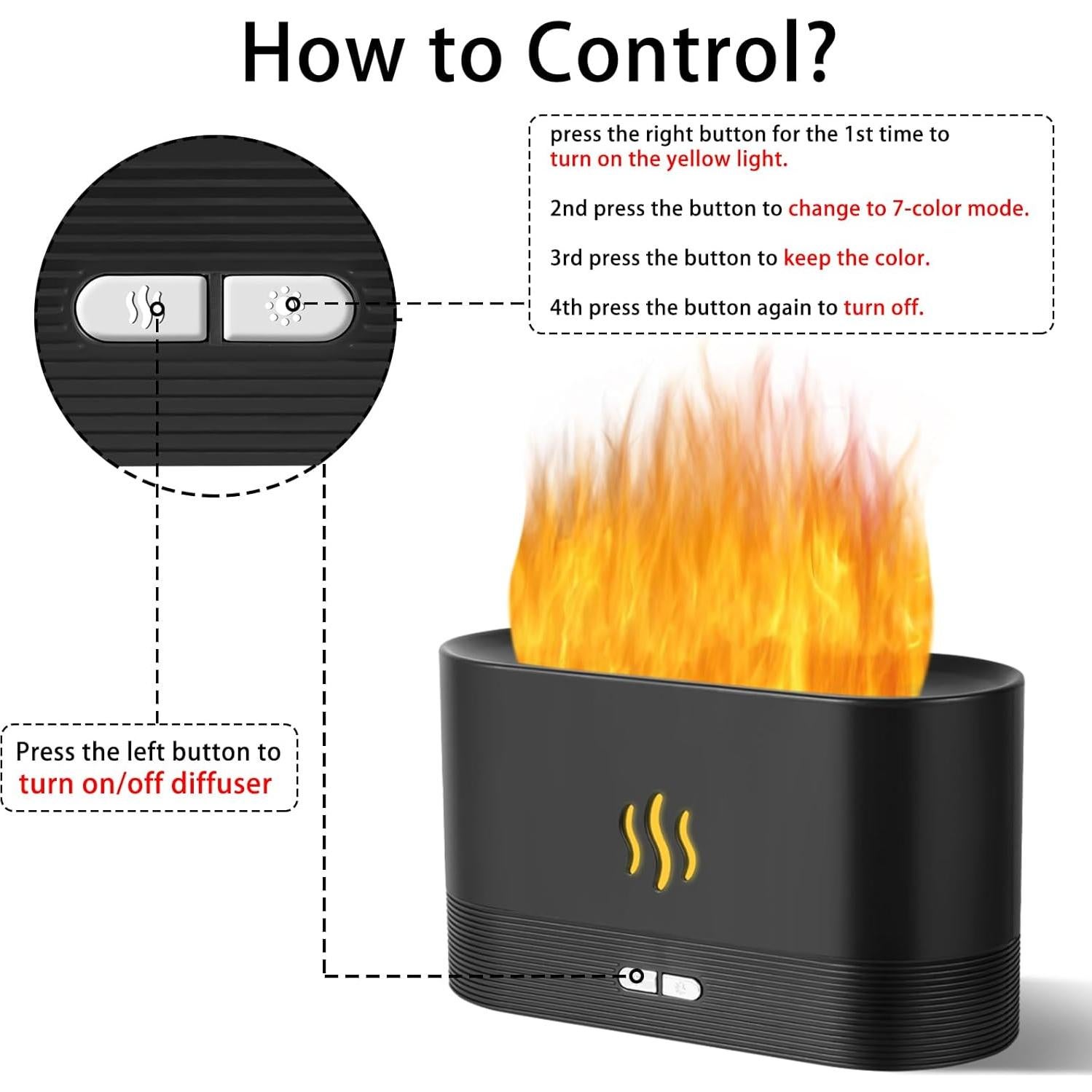 Difusor de Aroma Unoutur con Luz LED y Apagado Automático 180ml