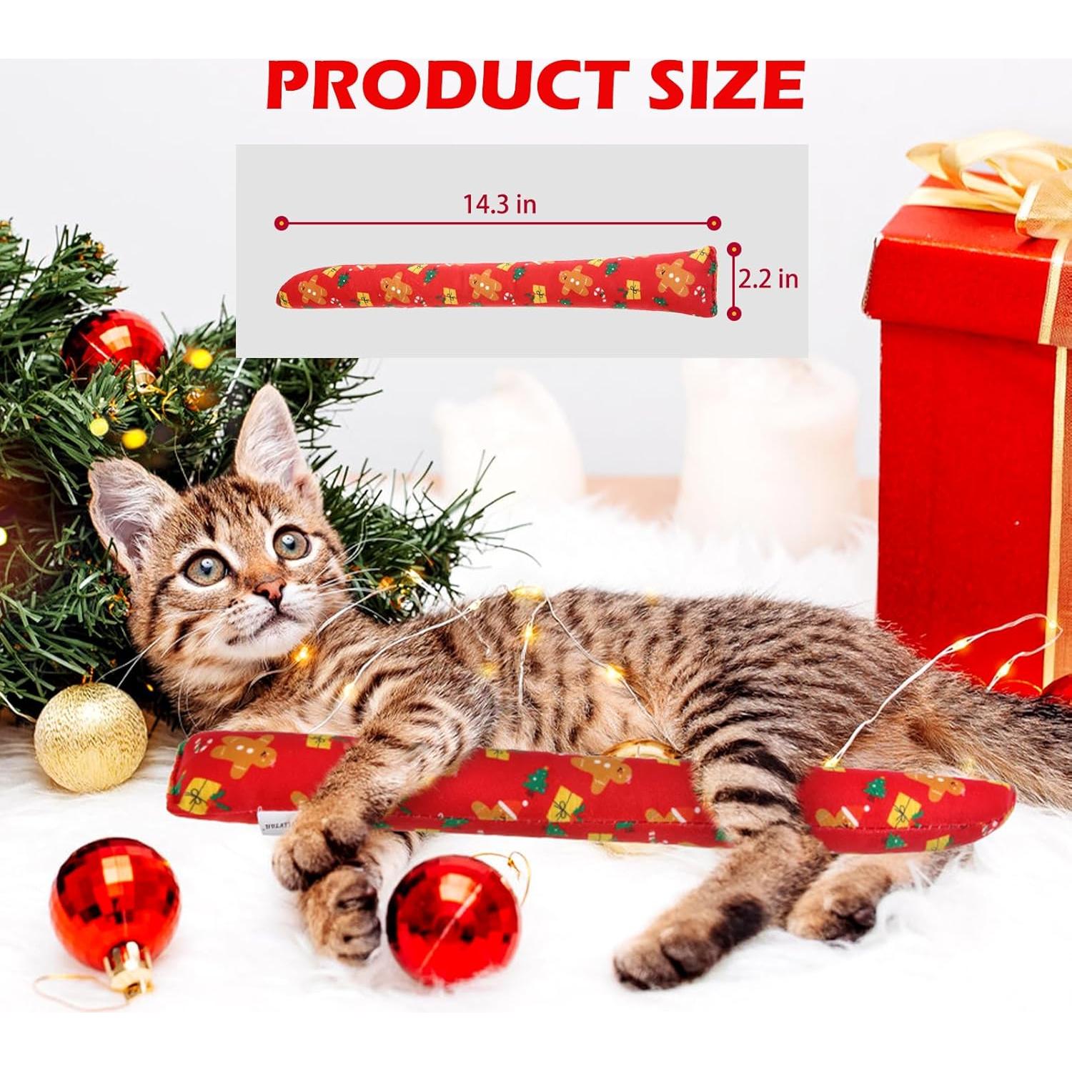Juguetes de Gato de Navidad EXPAWLORER 4pcs Suaves con Hierba Gatera