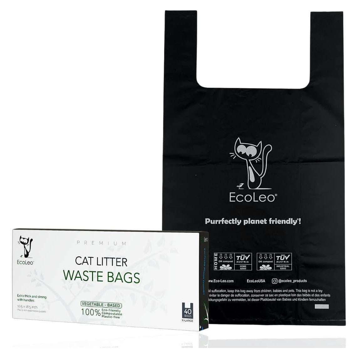 Bolsas Compostables para Desechos de Gato EcoLeo - Extra Grande