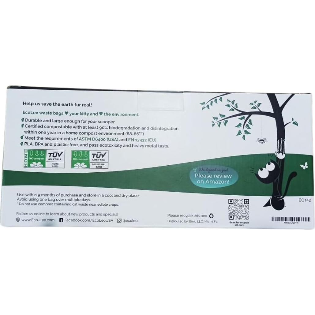 Bolsas Compostables para Desechos de Gato EcoLeo - Extra Grande