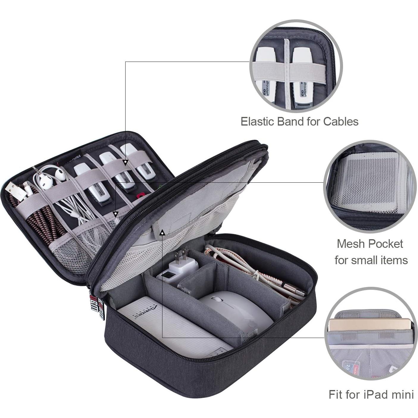 Organizador Electrónico BUBM Mediana para iPad Mini Negro