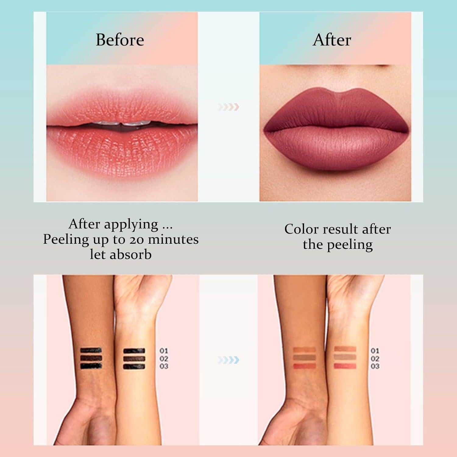 Tinte de Labios Peel Off SIINEONE - Marrón, Hidratante, Mate