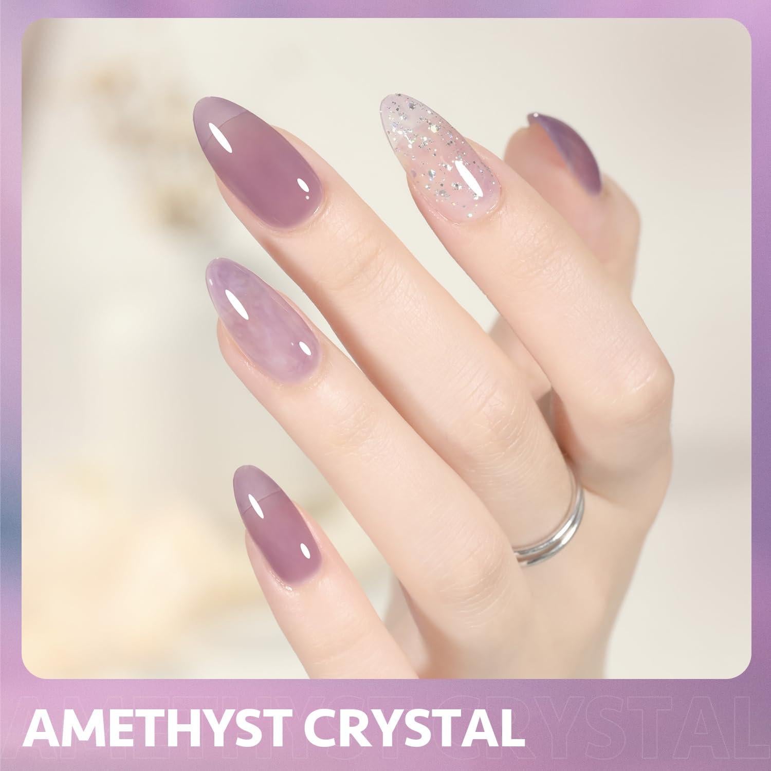 Gel de Uñas Translucido GAOY 16ml Cristal de Amatista