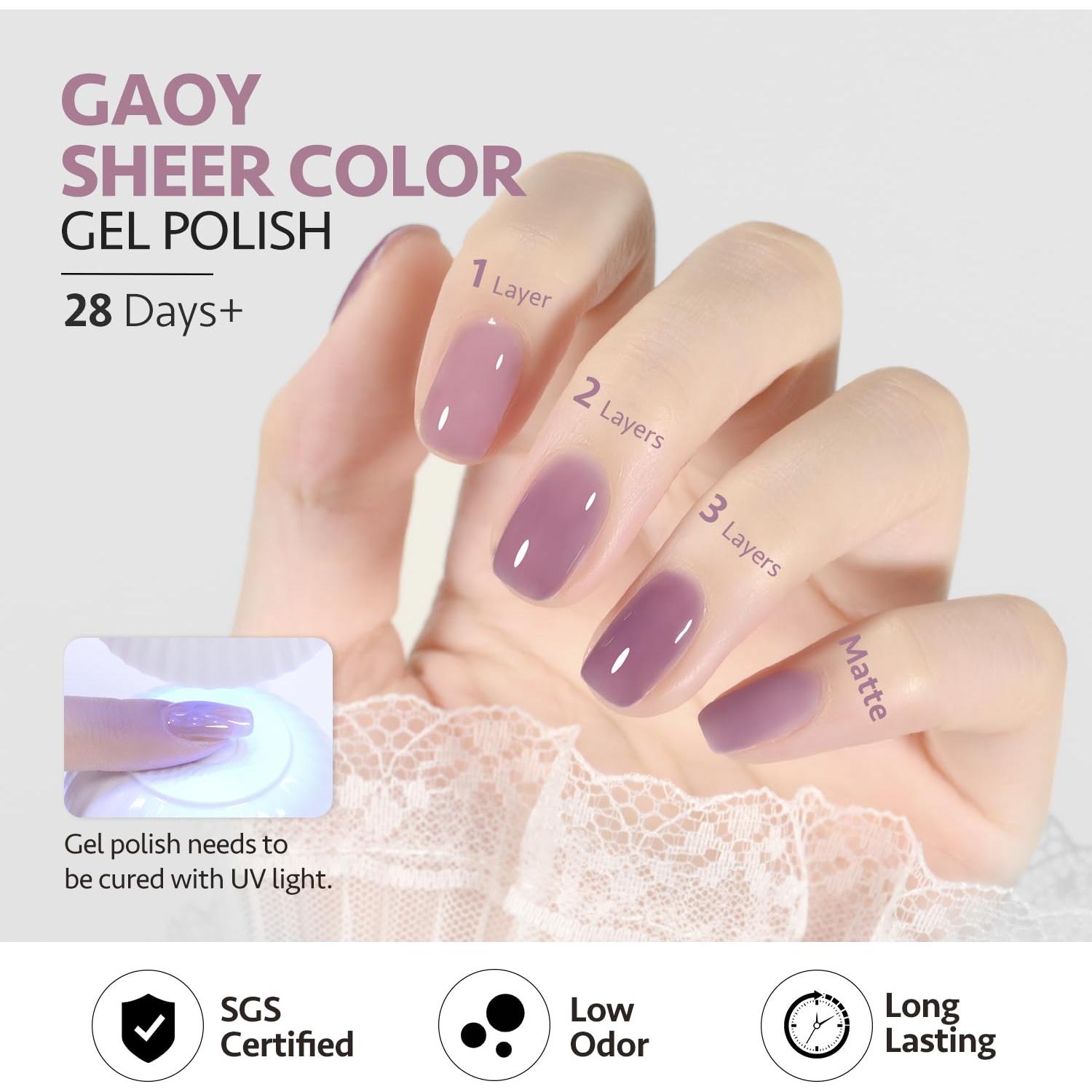 Gel de Uñas Translucido GAOY 16ml Cristal de Amatista