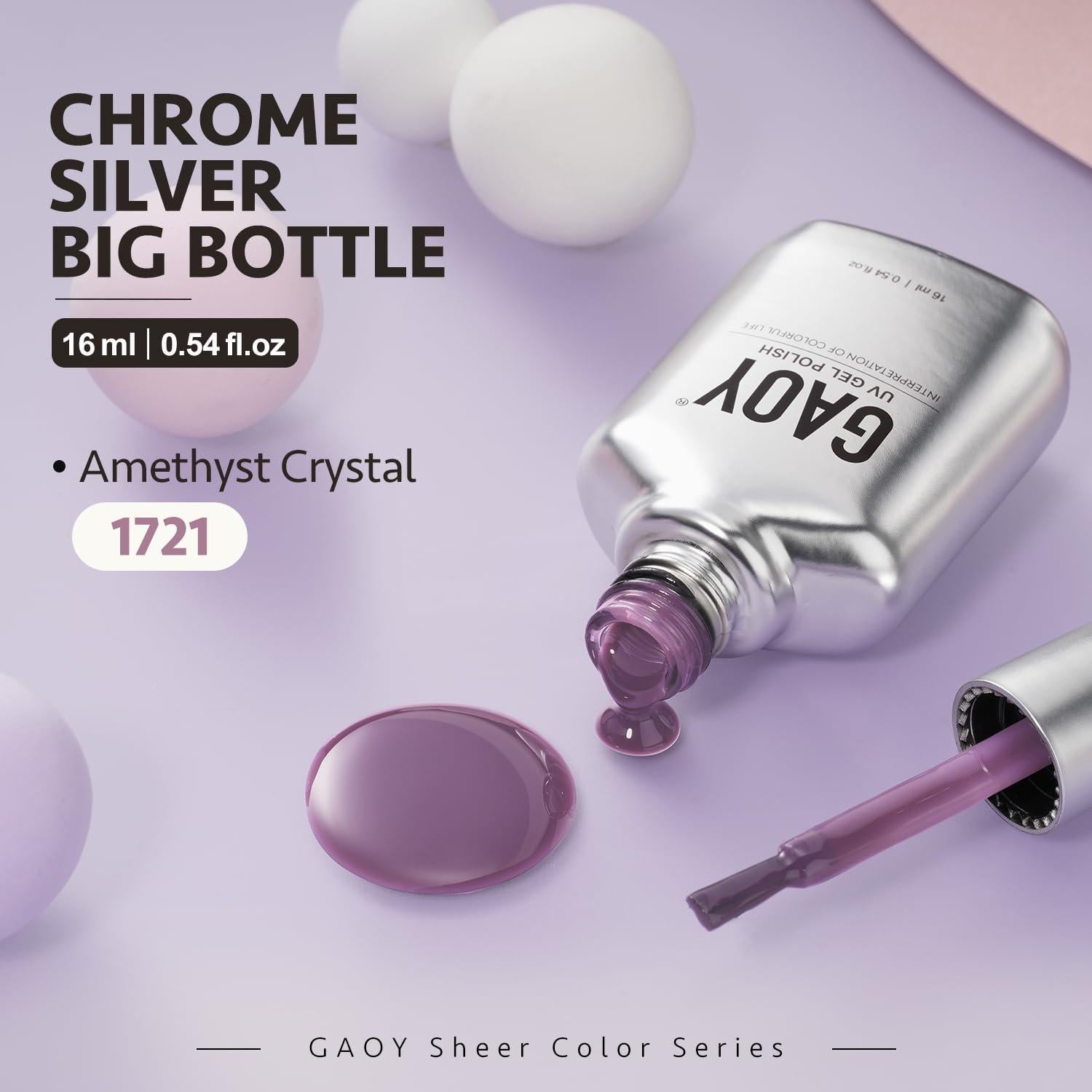 Gel de Uñas Translucido GAOY 16ml Cristal de Amatista