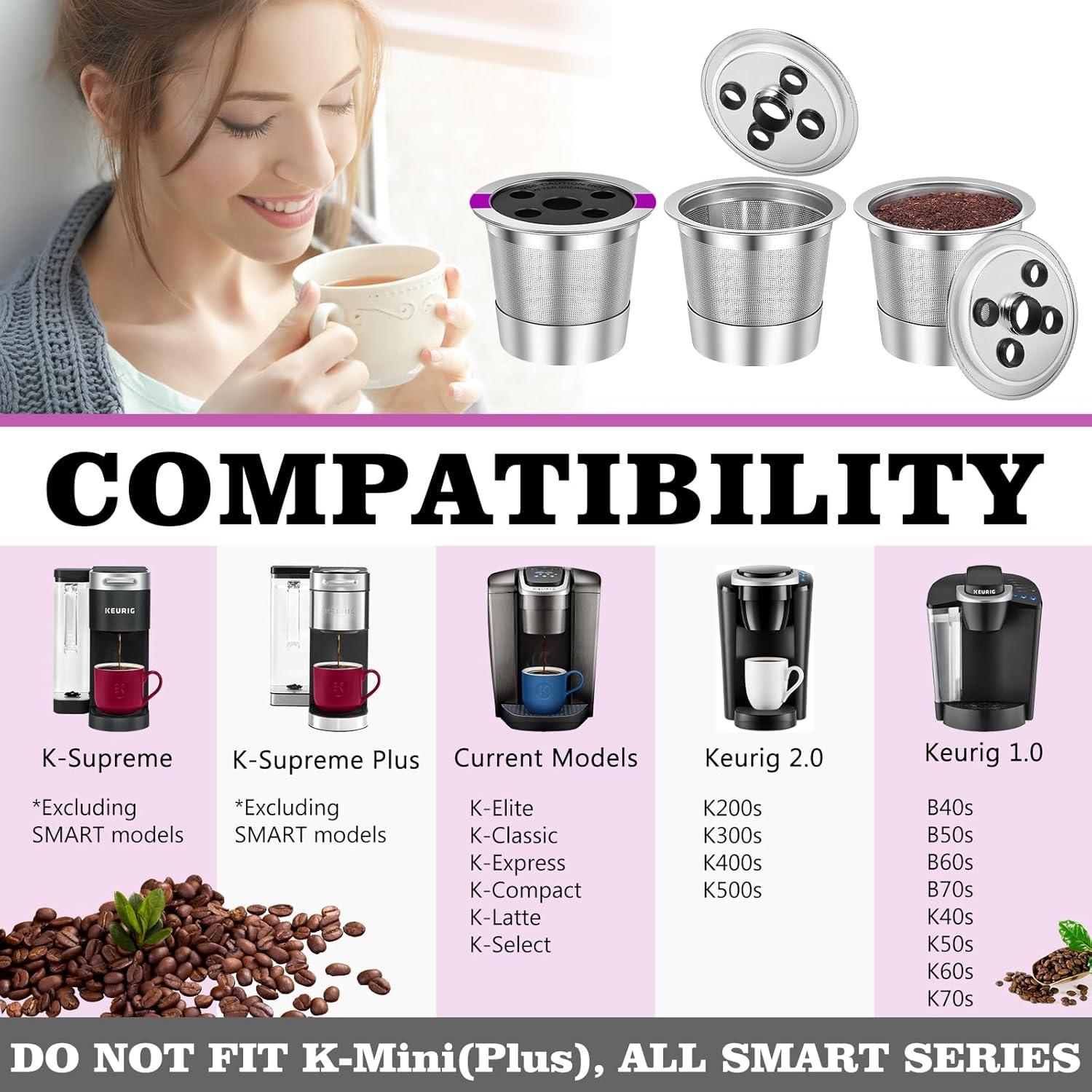 Taza K reutilizable Sanyedou para Keurig K Supreme - Acero inoxidable