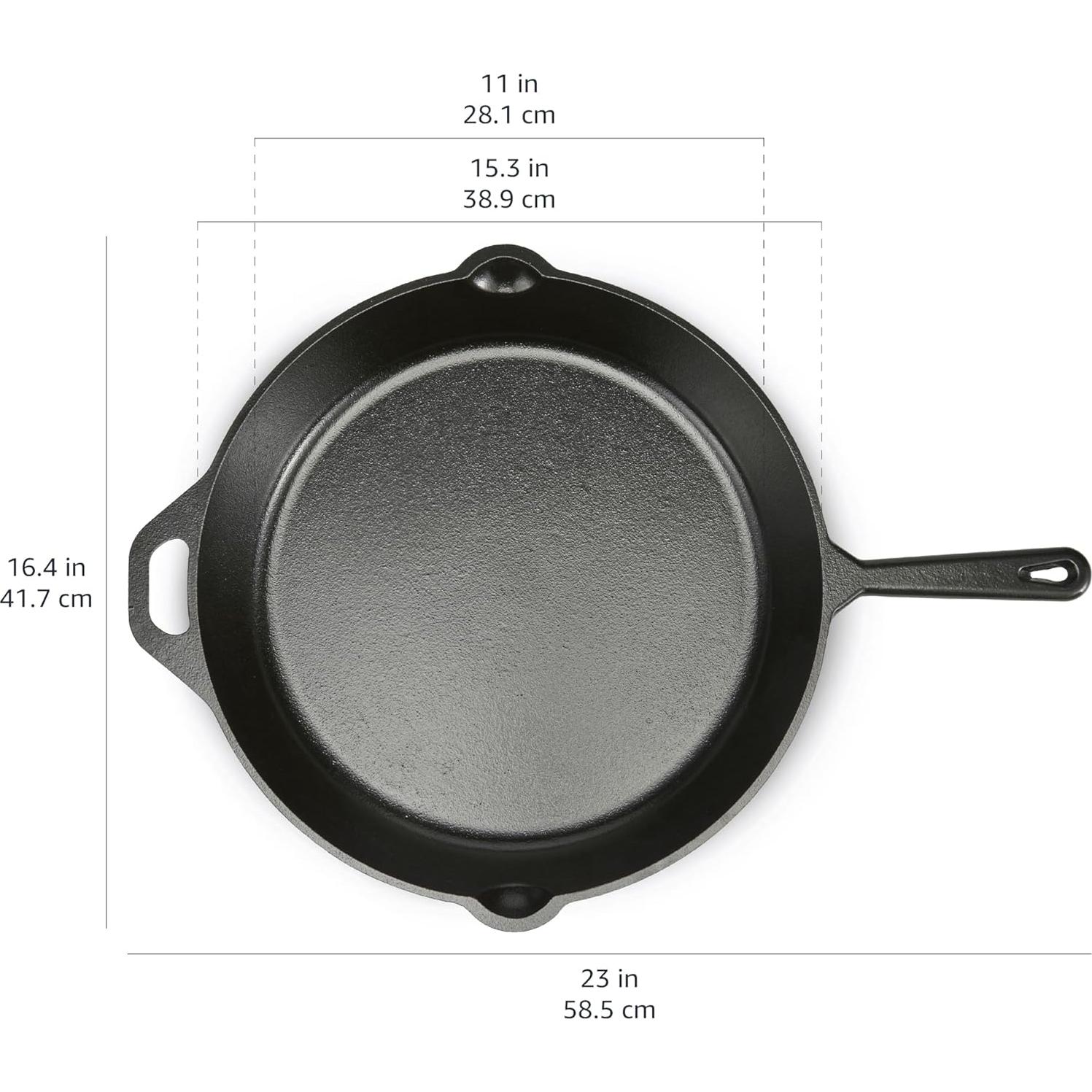 Sartén de Hierro Fundido Amazon Basics 38 cm A Prueba de Horno