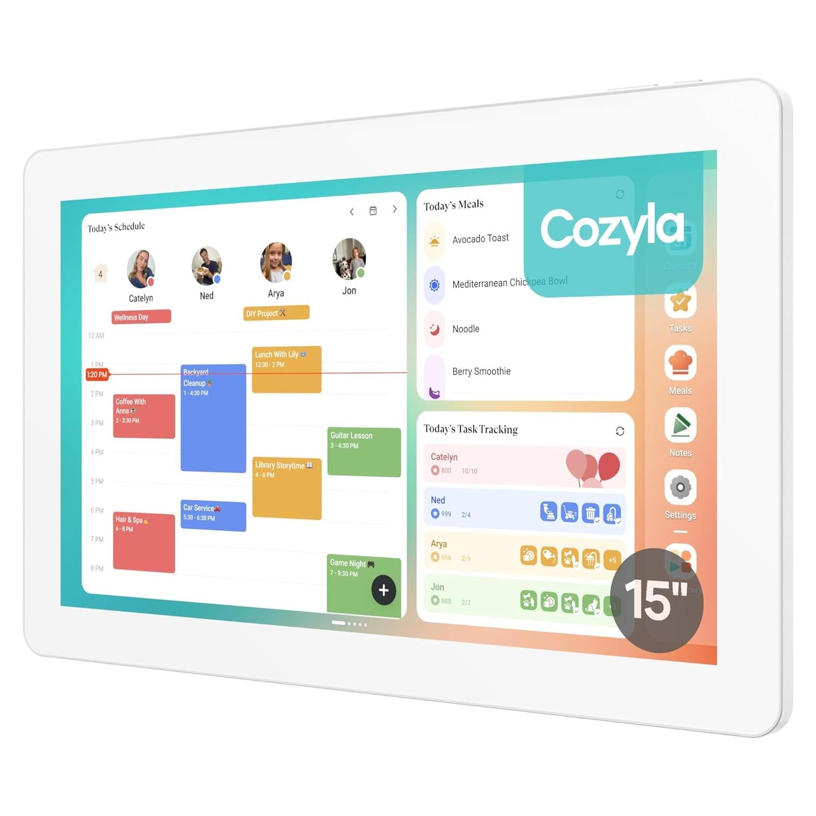 Calendario Digital Cozyla+ 15.6" Pantalla Táctil Blanco
