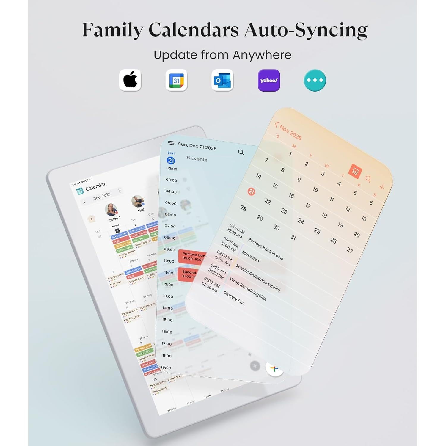 Calendario Digital Cozyla+ 15.6" Pantalla Táctil Blanco