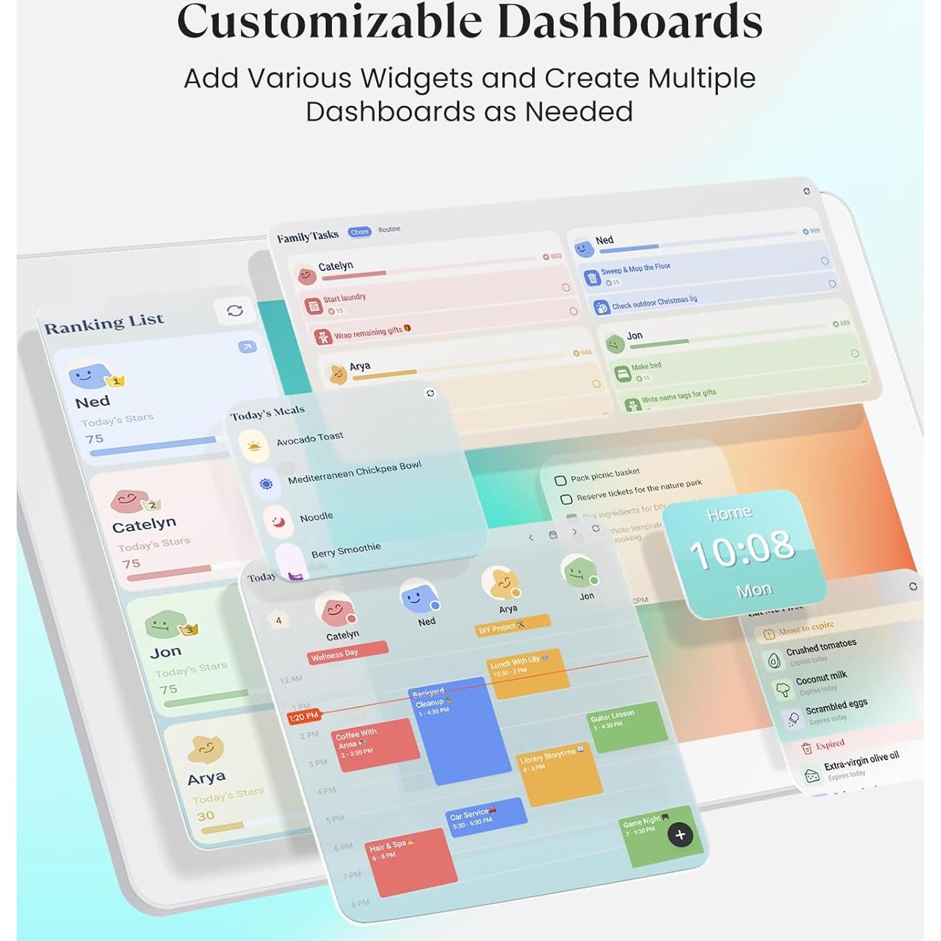 Calendario Digital Cozyla+ 15.6" Pantalla Táctil Blanco