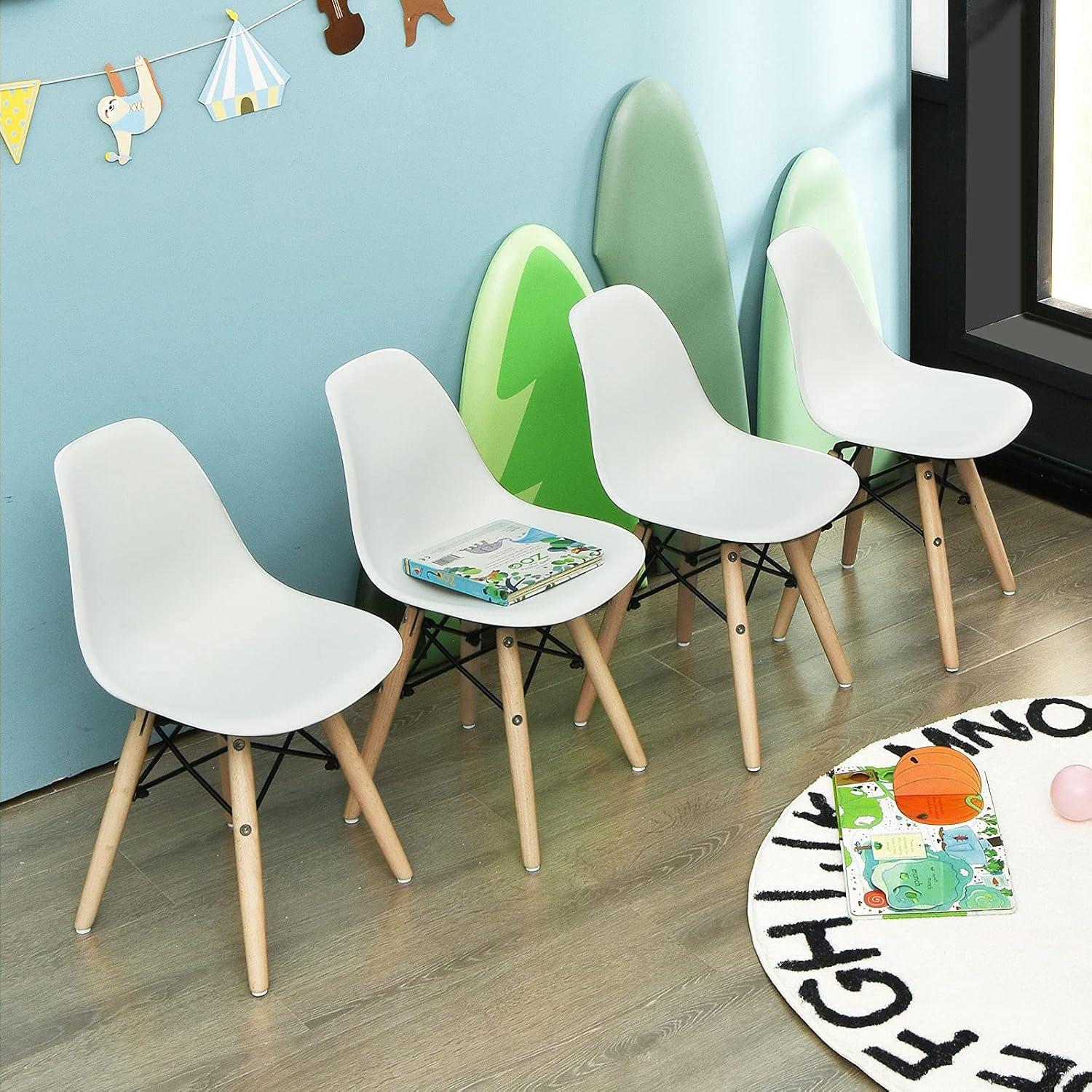 Silla para Niños Costzon Mini DSW 4 Pcs Blanca Ergonómica
