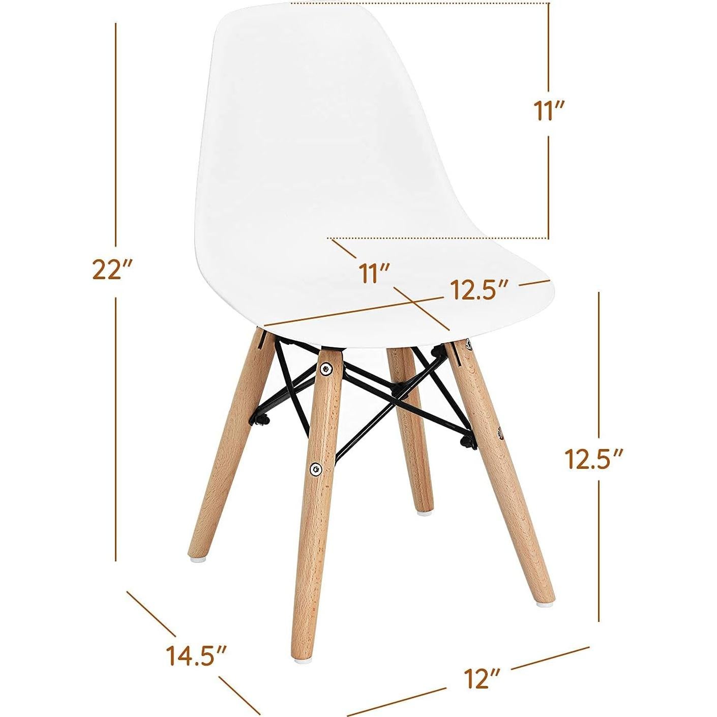 Silla para Niños Costzon Mini DSW 4 Pcs Blanca Ergonómica