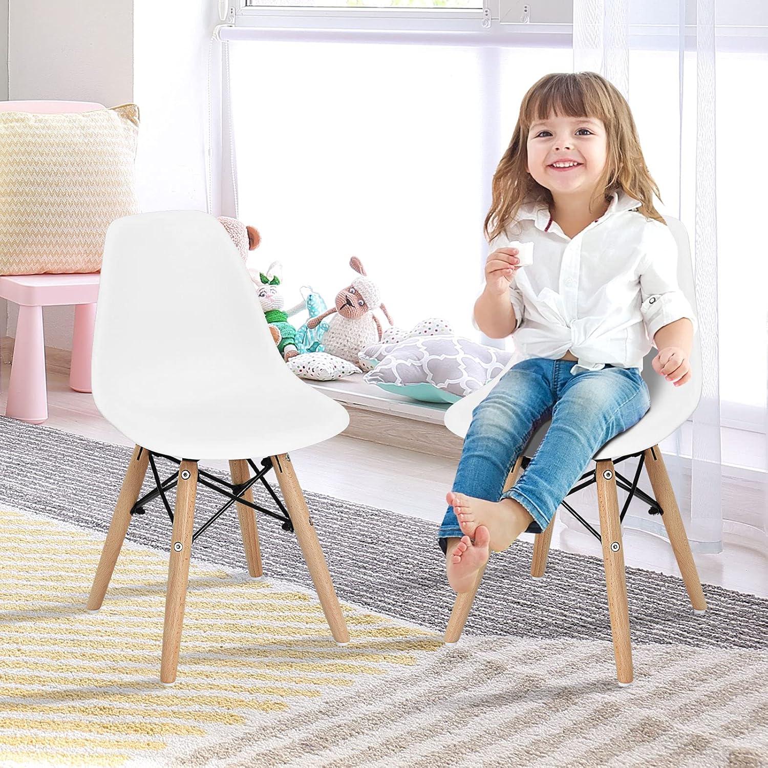 Silla para Niños Costzon Mini DSW 4 Pcs Blanca Ergonómica