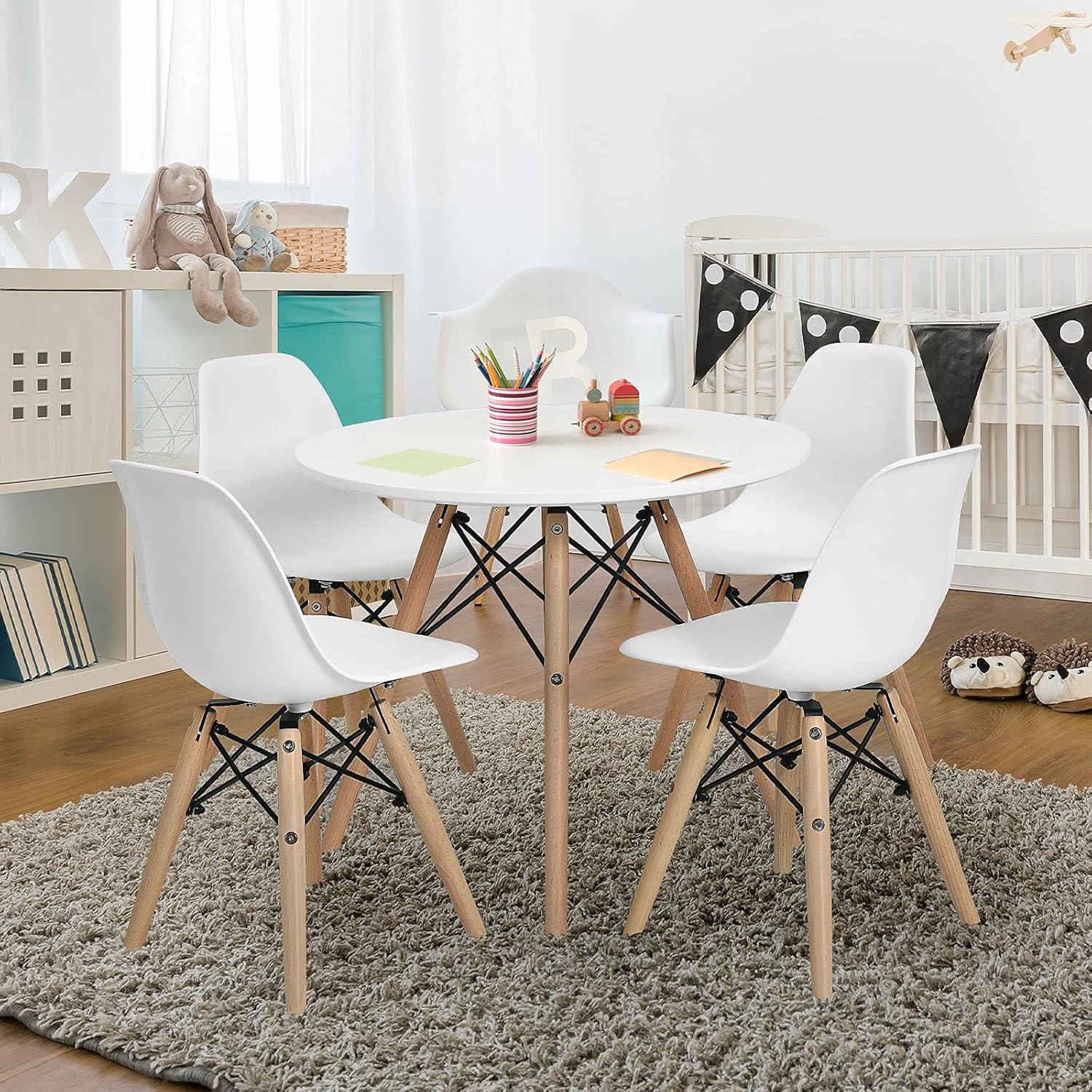 Silla para Niños Costzon Mini DSW 4 Pcs Blanca Ergonómica