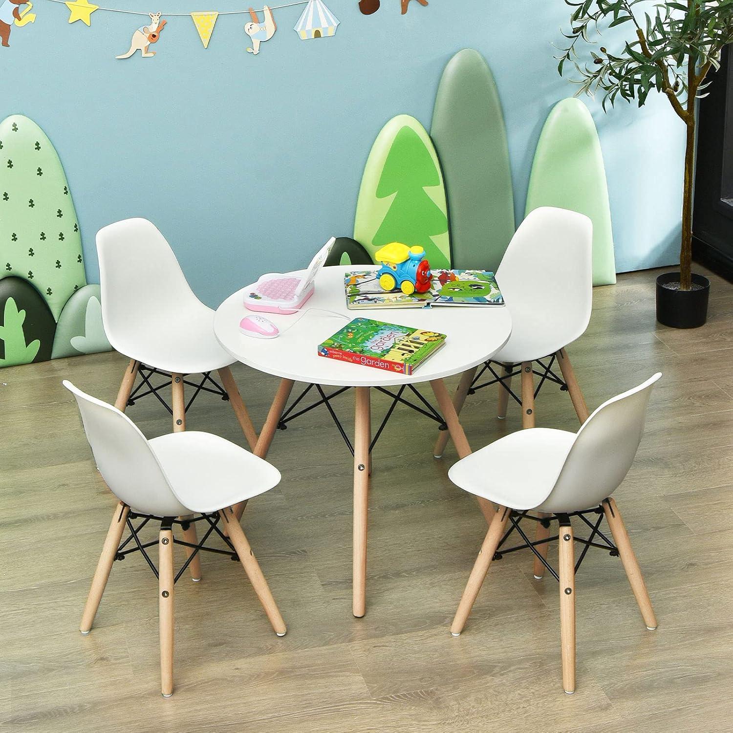 Silla para Niños Costzon Mini DSW 4 Pcs Blanca Ergonómica