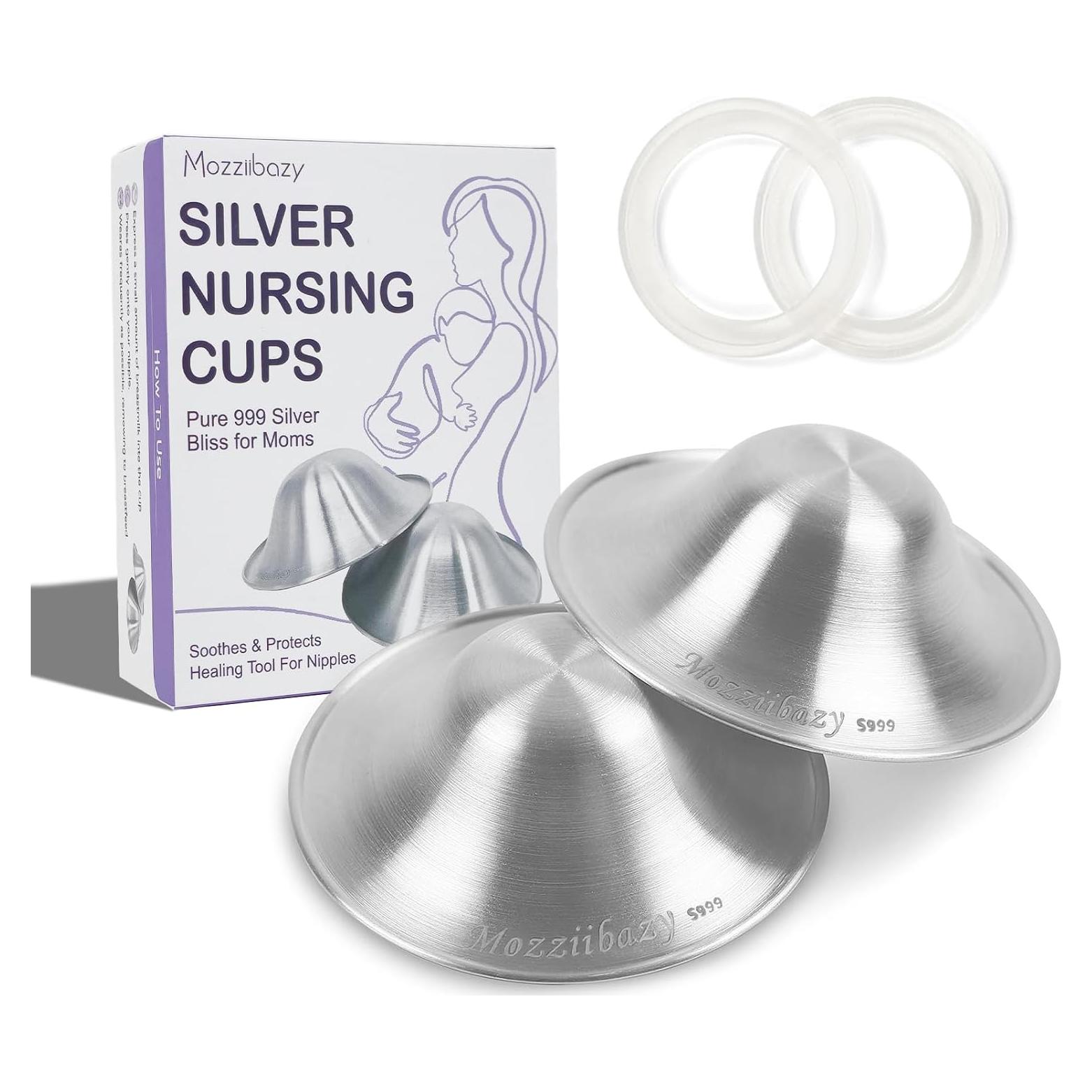 Tazas de Lactancia de Plata 999 Momuro - Tamaño Regular