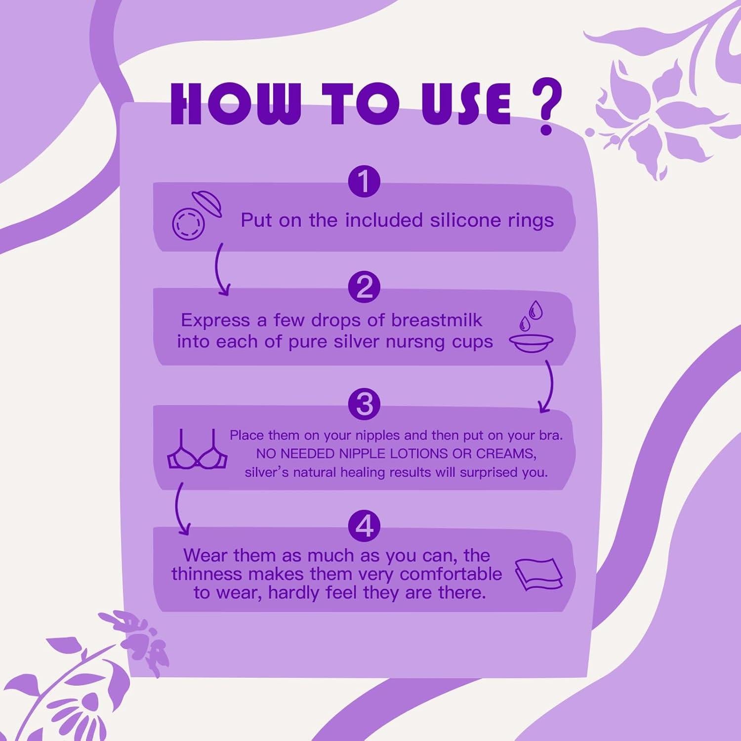 Tazas de Lactancia de Plata 999 Momuro - Tamaño Regular