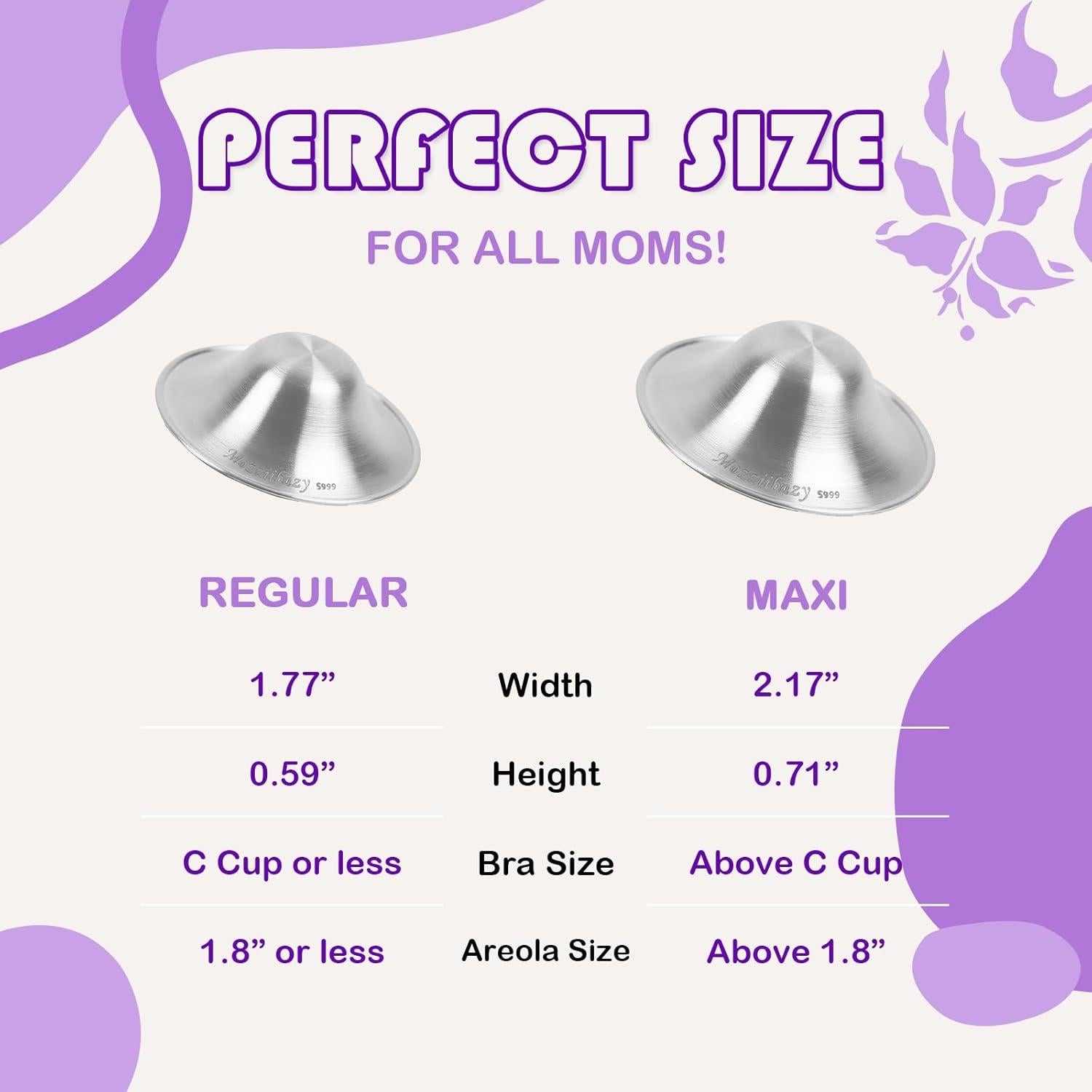 Tazas de Lactancia de Plata 999 Momuro - Tamaño Regular