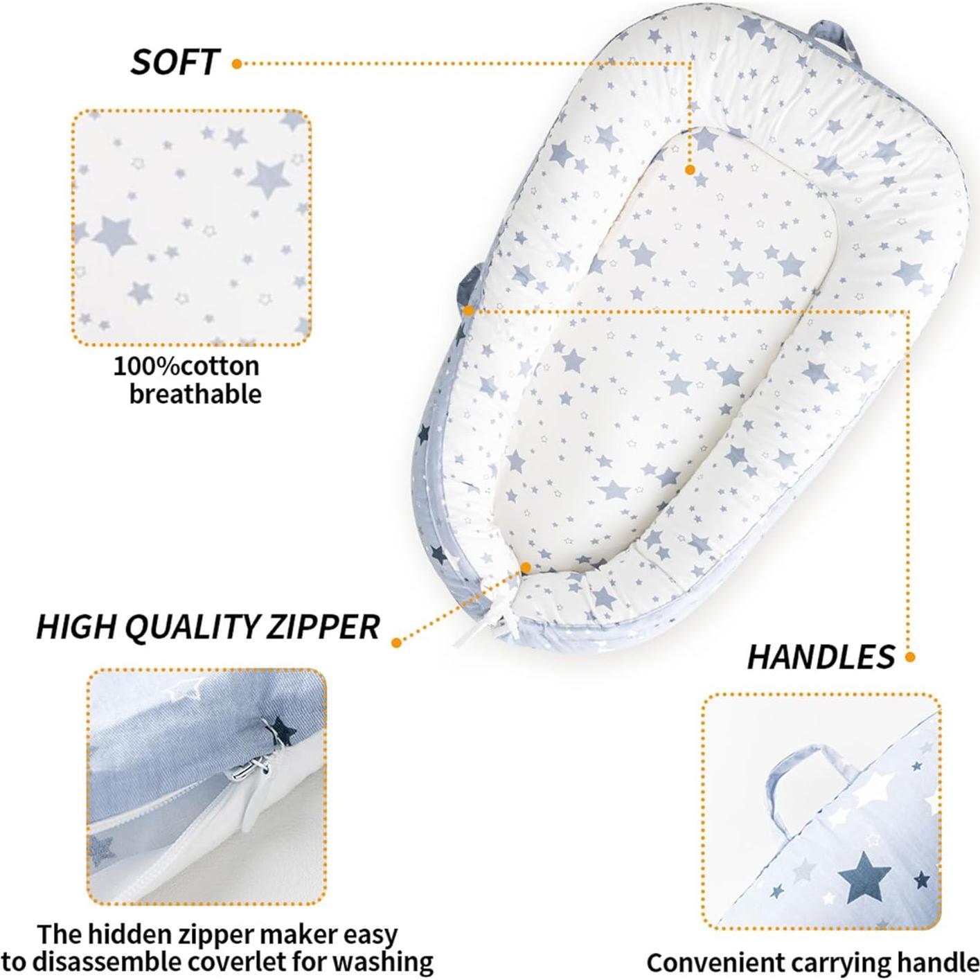 Cubierta Reemplazable para Lounger de Bebé CZCBT 80x50cm Algodón