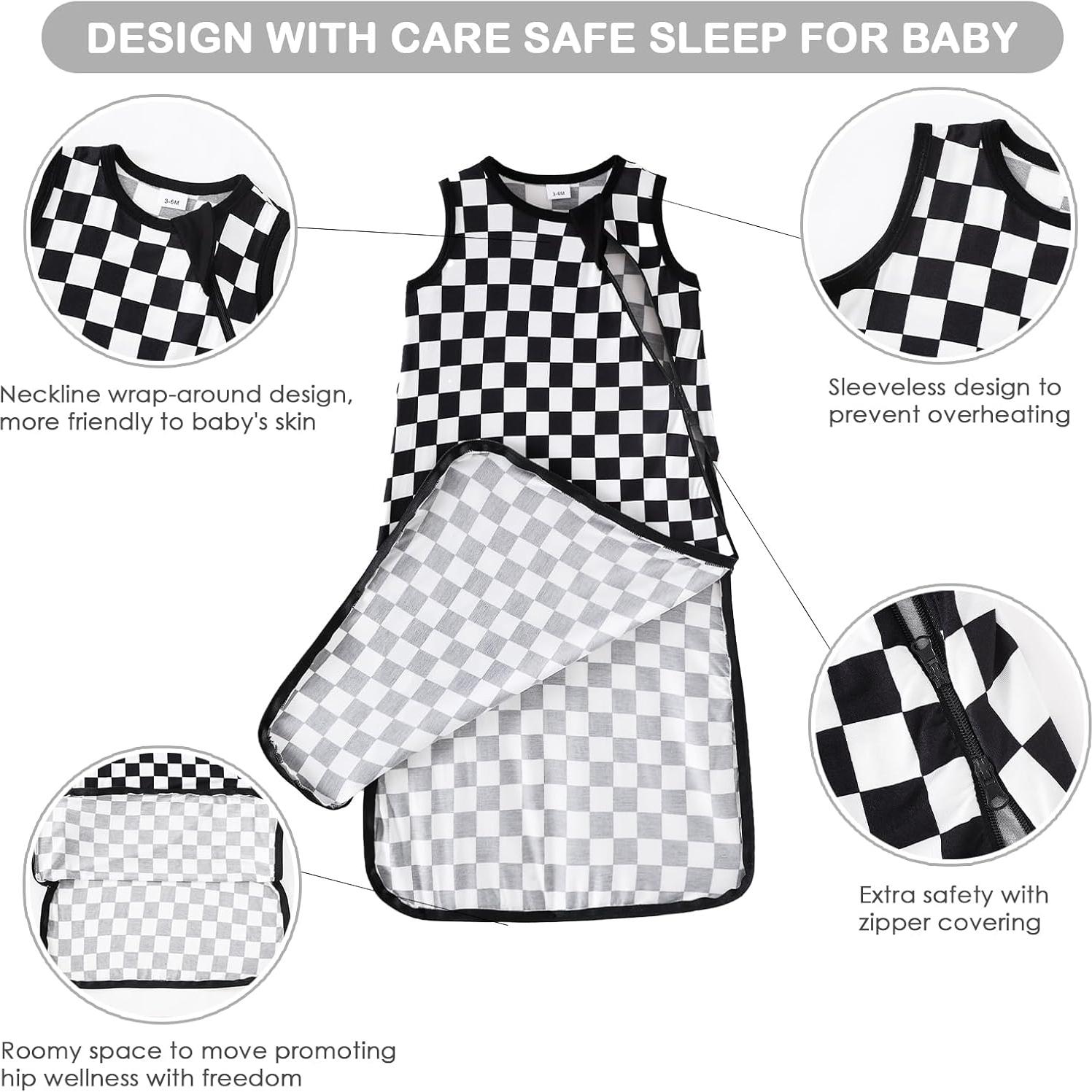 Saco de Sueño Chichoo para Bebés 0-3 Meses Negro 0.5 Tog