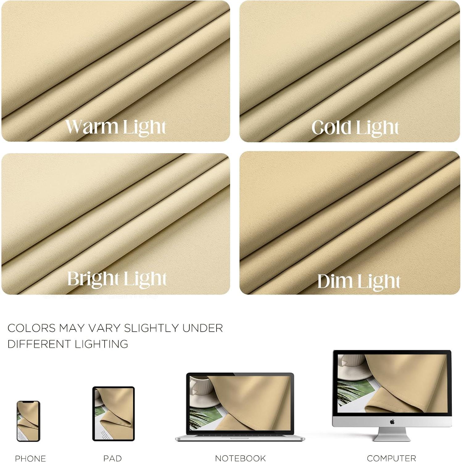 Cortinas Beige Blackout CUCRAF 132x114 cm 2 Paneles Aislantes