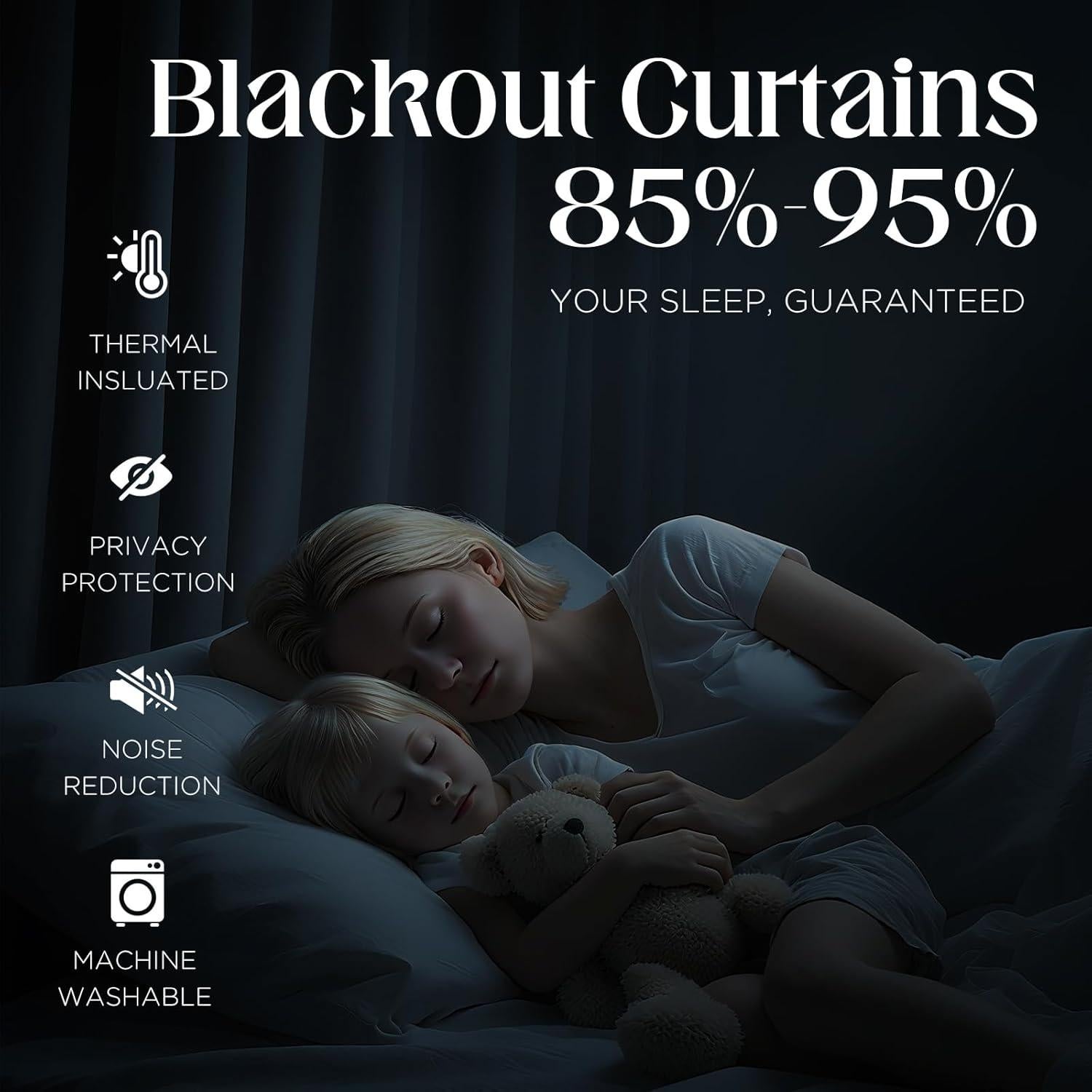 Cortinas Beige Blackout CUCRAF 132x114 cm 2 Paneles Aislantes