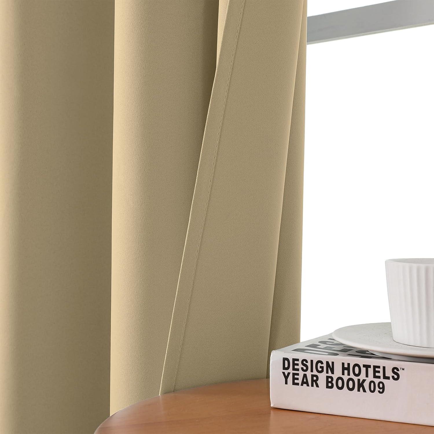 Cortinas Beige Blackout CUCRAF 132x114 cm 2 Paneles Aislantes