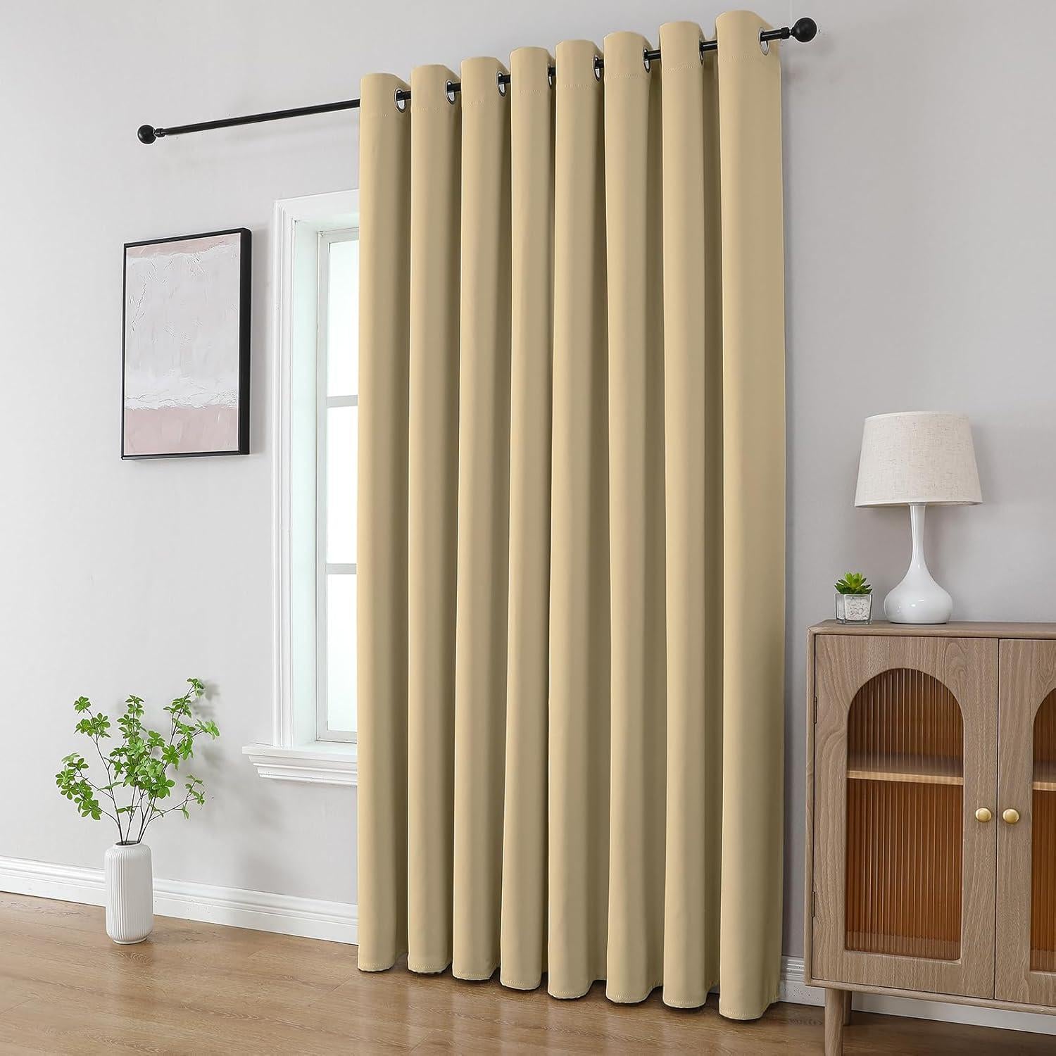 Cortinas Beige Blackout CUCRAF 132x114 cm 2 Paneles Aislantes
