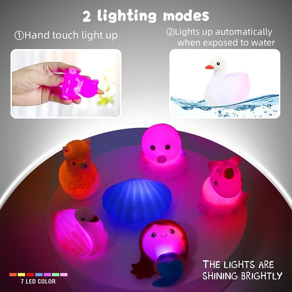 Juguetes de Baño Woby para Niños 1-3 Años con Luz LED