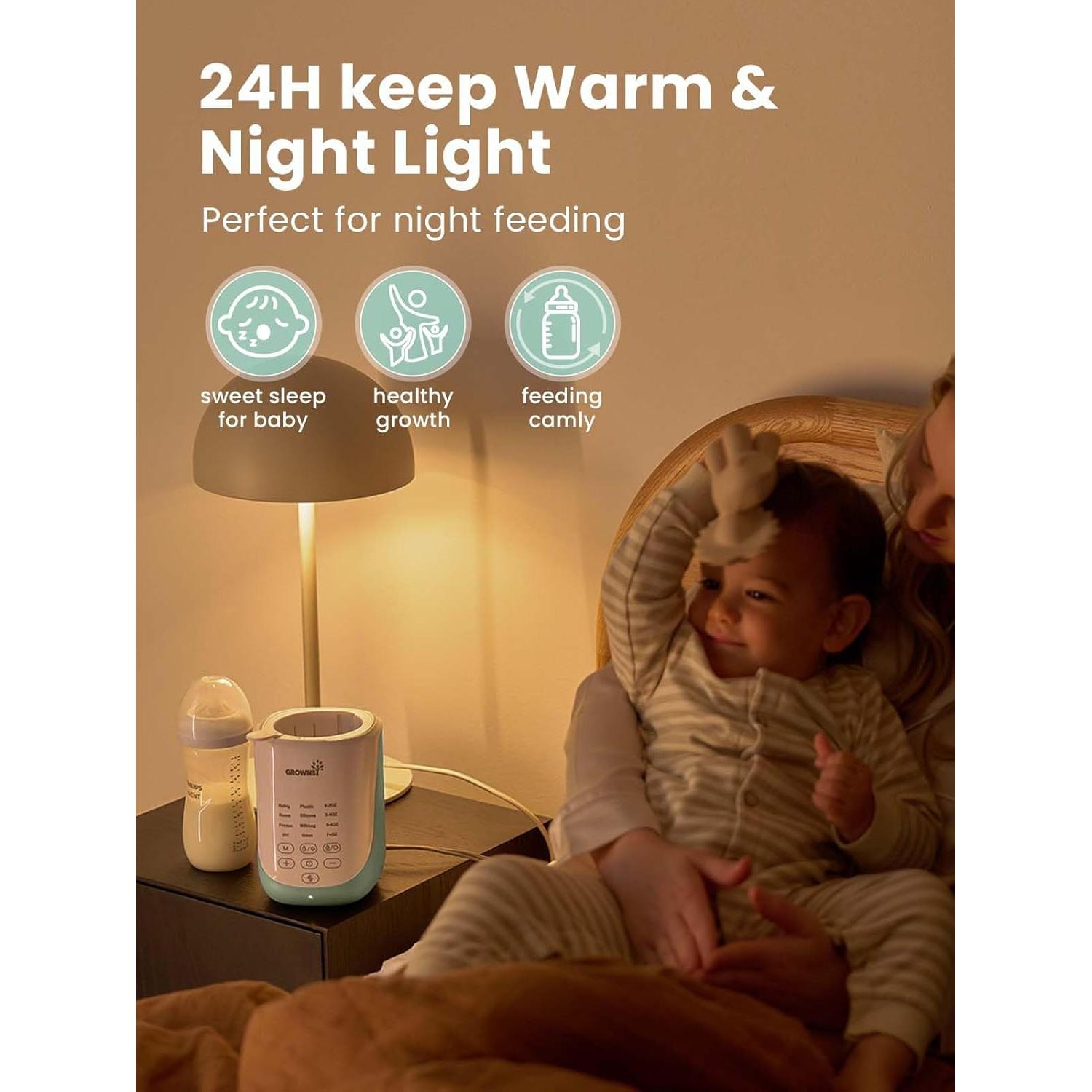Calentador de Biberones GROWNSY 10 en 1 con Auto-elevación