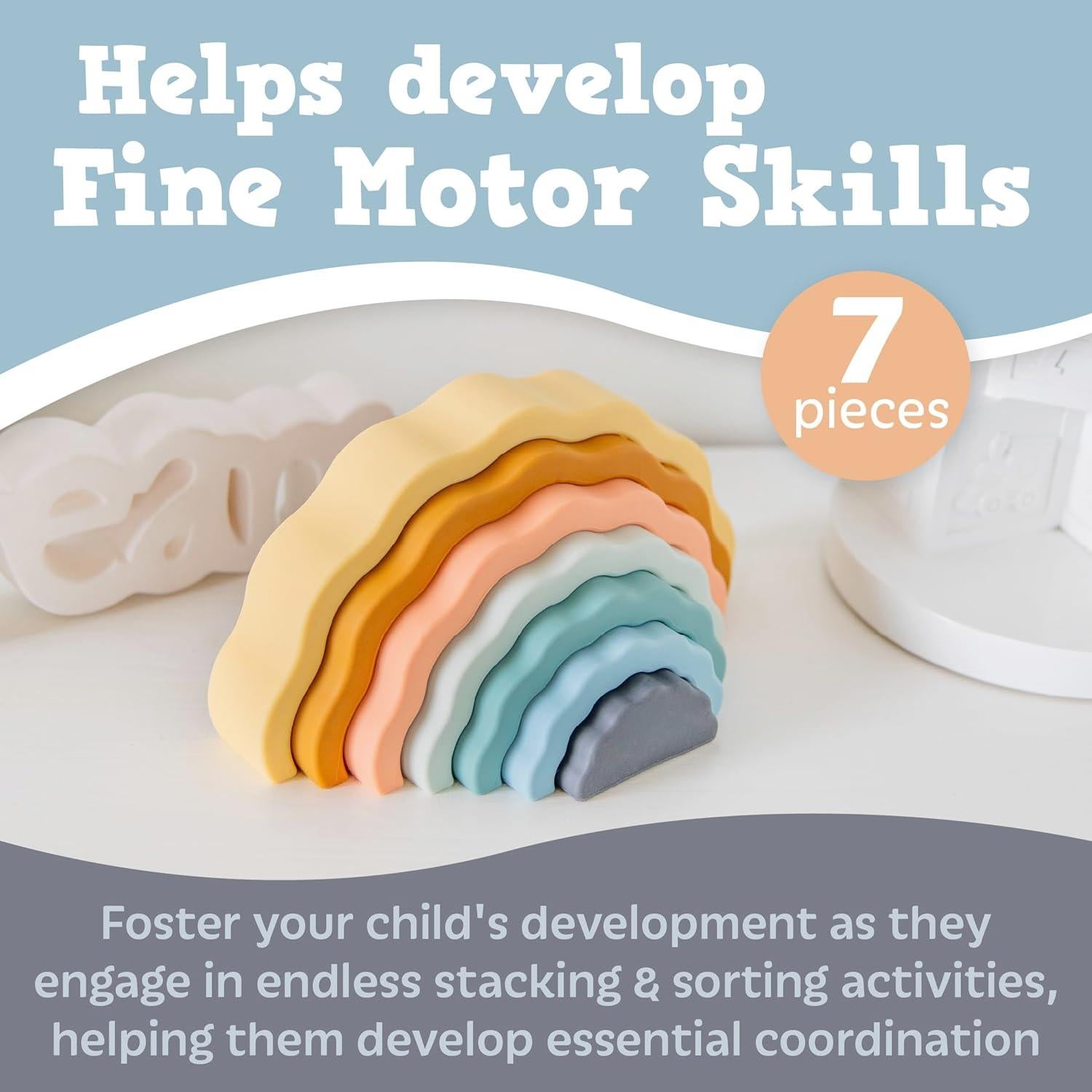 Apilador Arcoíris Ripple ReLIVE - Bloques de Silicona para Bebés