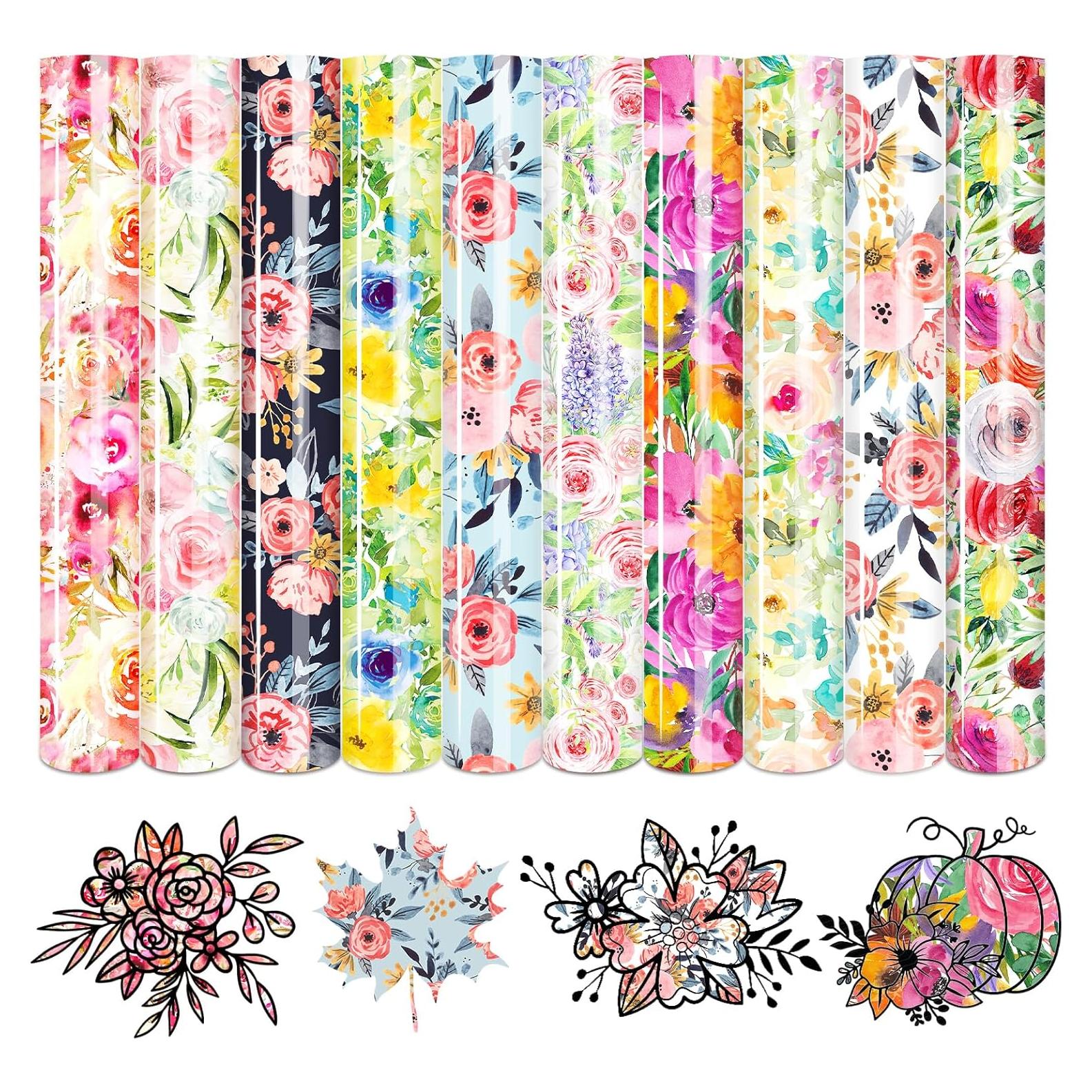 Vinilo HTV Floral 10 Hojas 30.48x25.4 cm HTVSTD