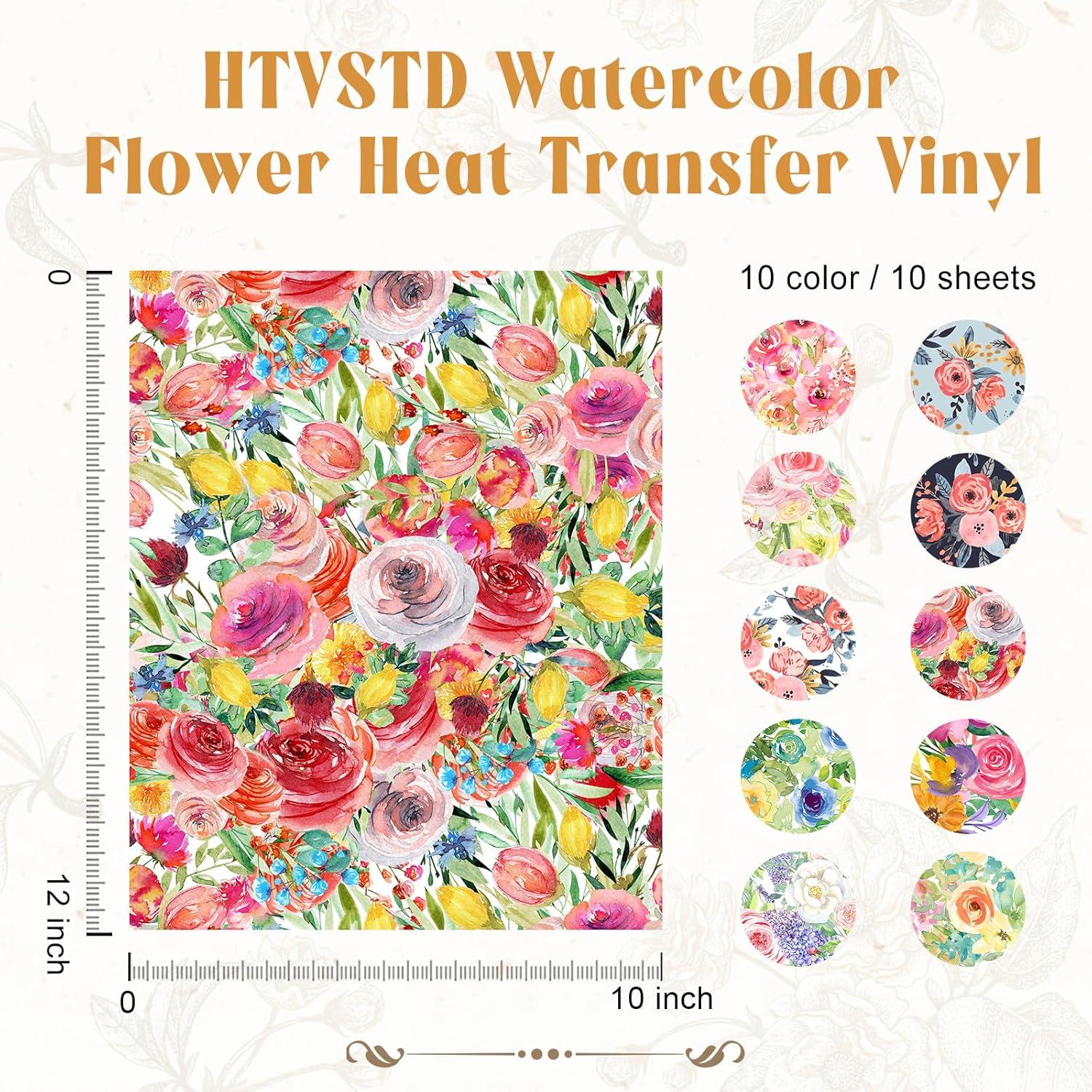 Vinilo HTV Floral 10 Hojas 30.48x25.4 cm HTVSTD