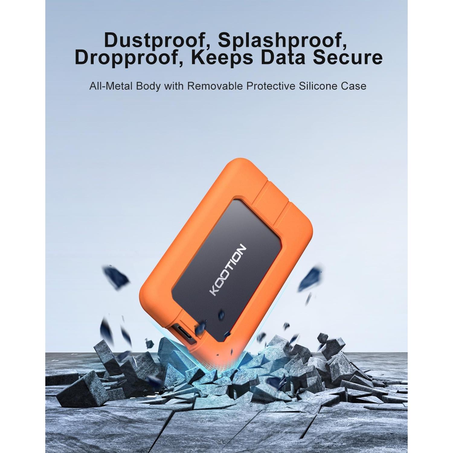 SSD Portátil KOOTION 1TB USB-C 2000MB/s Externo Resistente