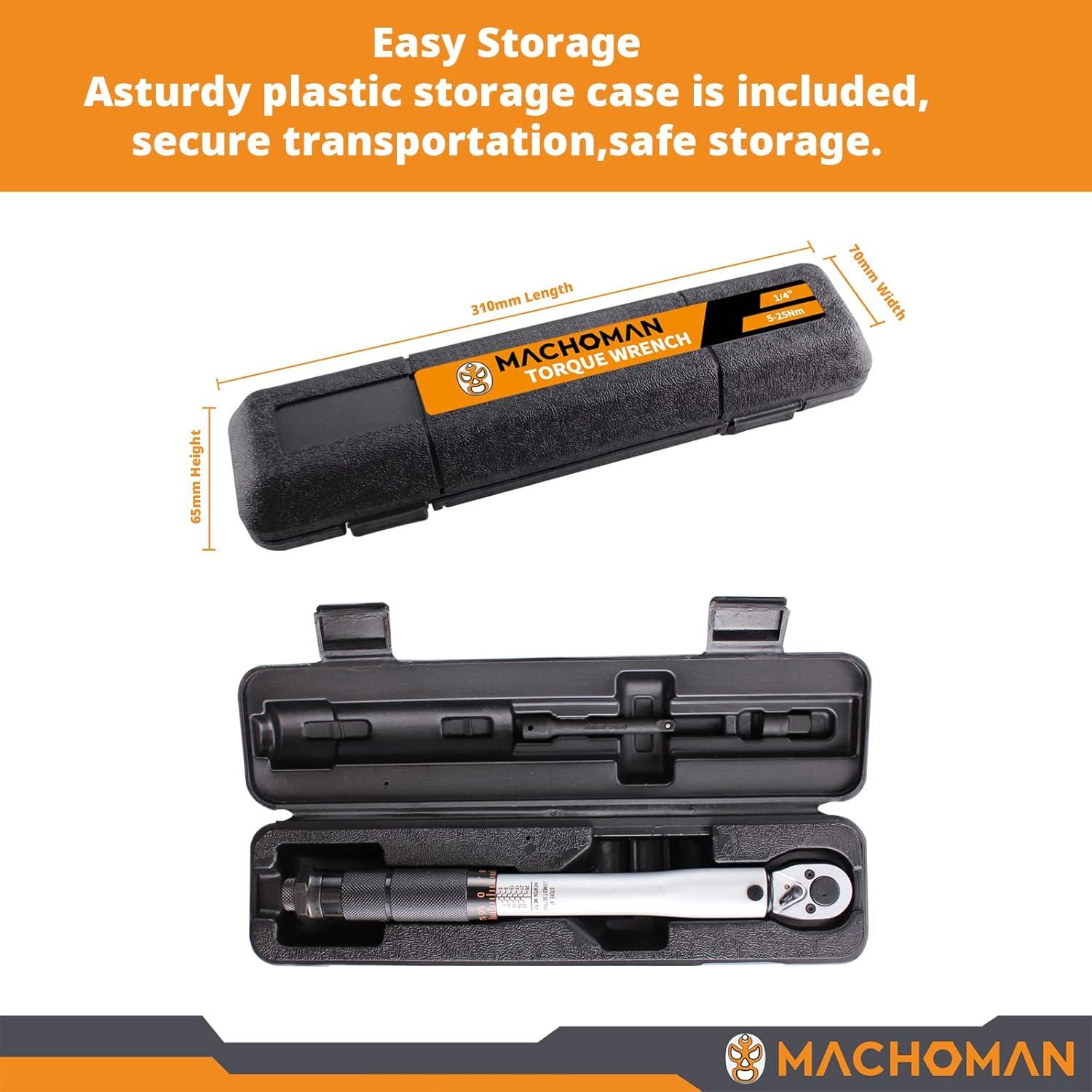 Juego de Llave de Torque Mecánico MACHOMAN TQW203 20-200 Nm