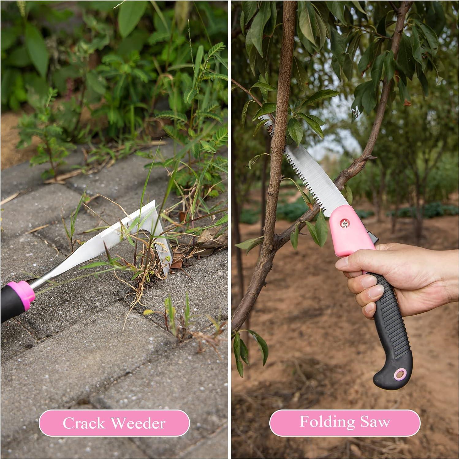 Juego de Herramientas de Jardinería Rosa HLWDFLZ 24 Piezas