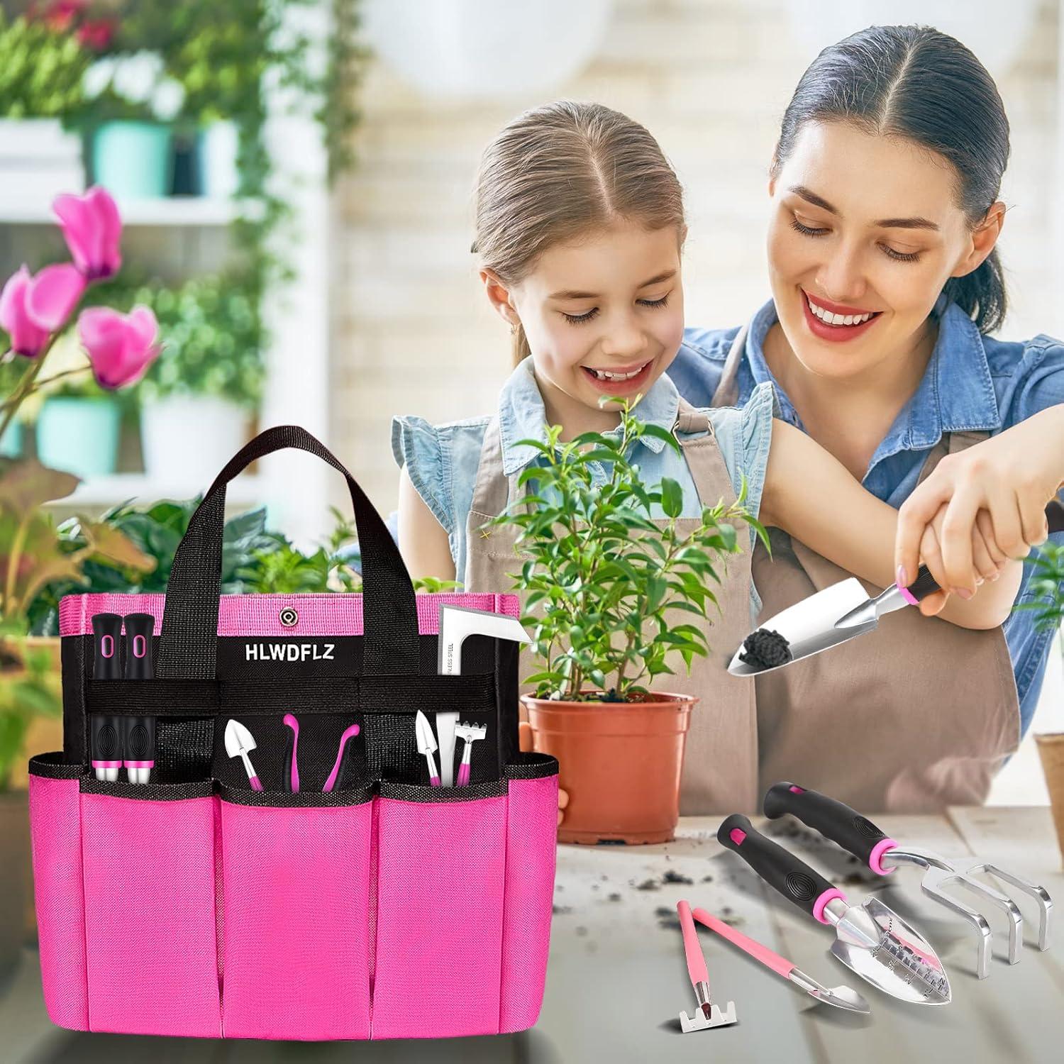 Juego de Herramientas de Jardinería Rosa HLWDFLZ 24 Piezas