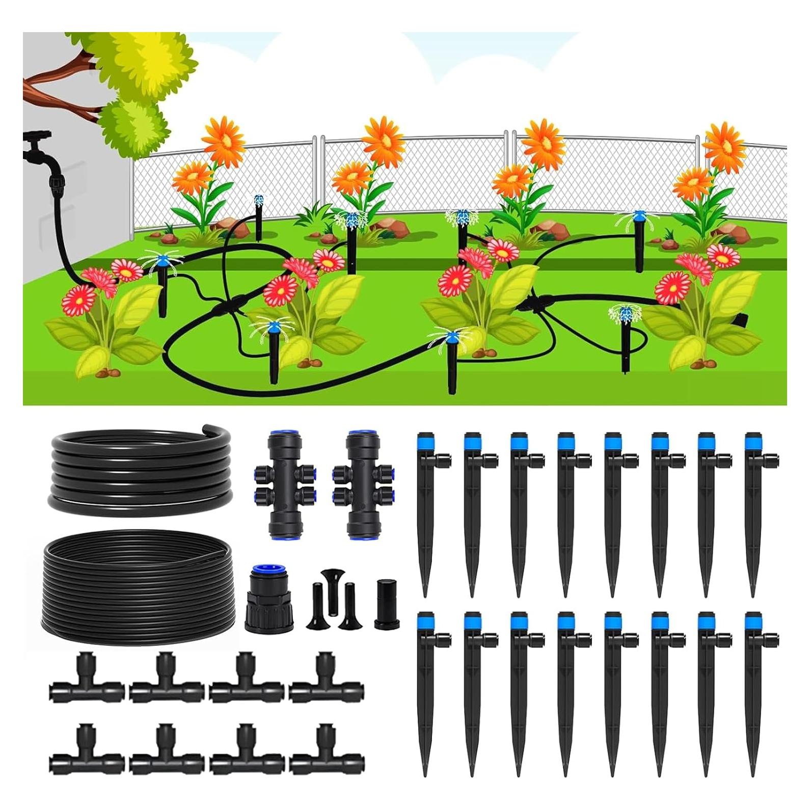 Kit de Riego por Goteo Automático Alxcellion 10.97m Jardín