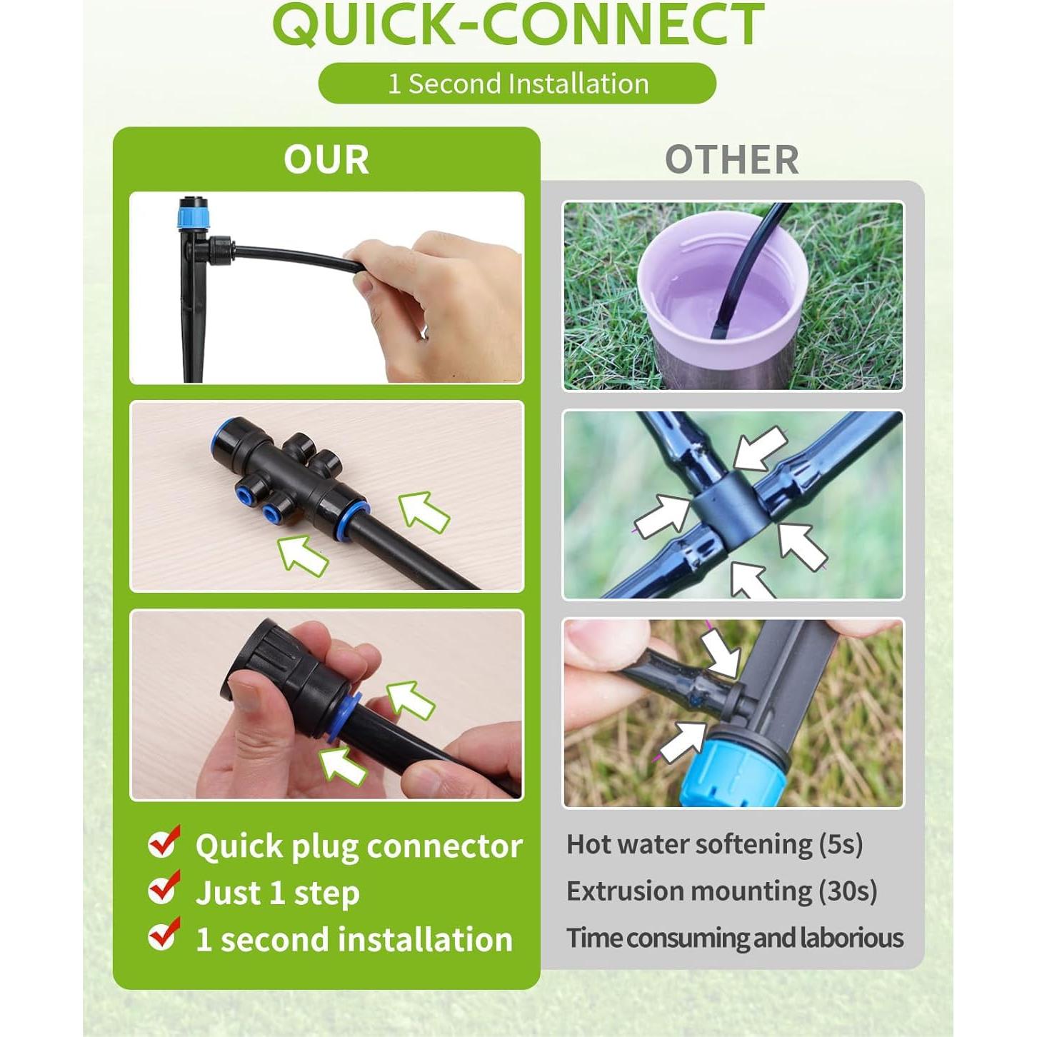 Kit de Riego por Goteo Automático Alxcellion 10.97m Jardín