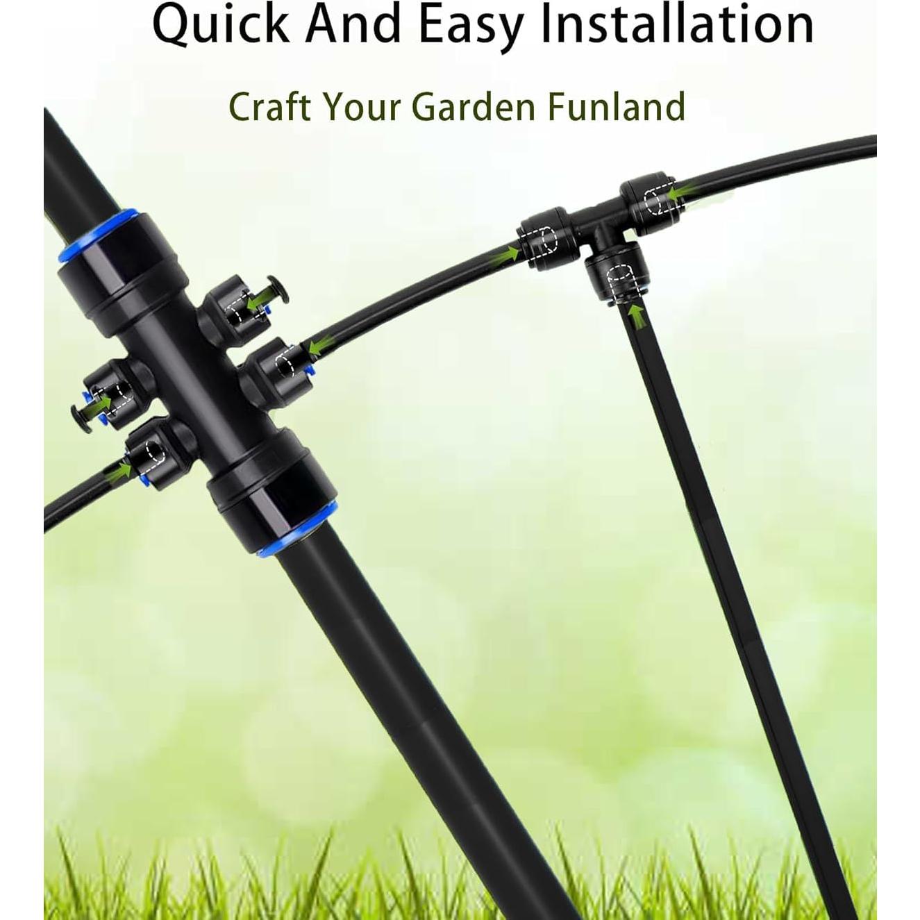 Kit de Riego por Goteo Automático Alxcellion 10.97m Jardín